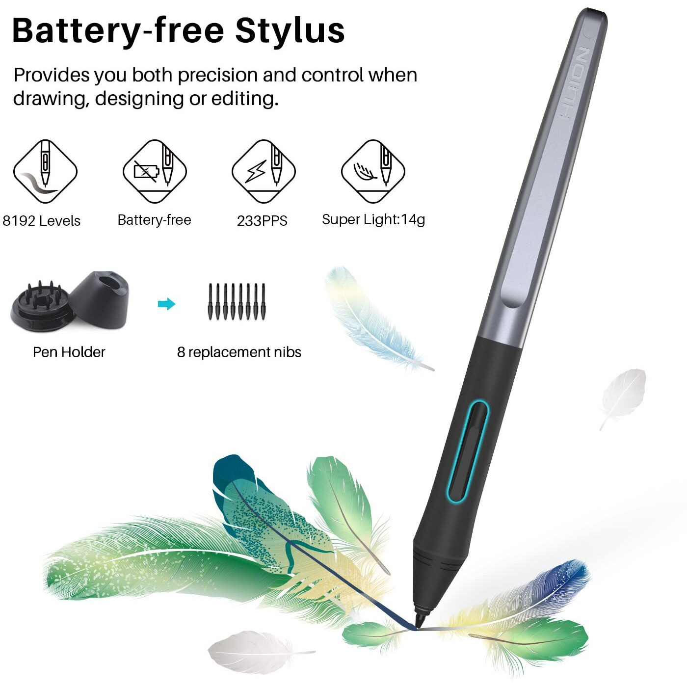 Huion Inspiroy H640P Drawing Tablet, 6X4 Inch Art Tablet With Battery-Free Stylus, 8192 Pen Pressure, 6 Hot Keys, Graphics Tablet For Drawing, Writing, Design, Teaching, Work With Mac, Pc & Mobile