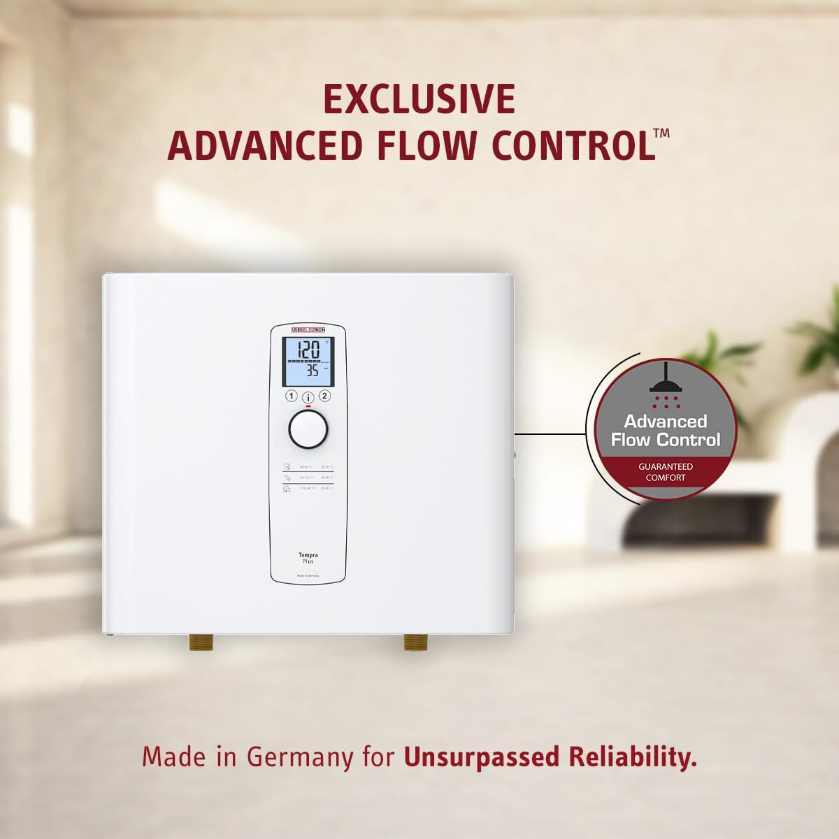 Stiebel Eltron Tankless Water Heater - Tempra 24 Plus - Electric, On Demand Hot Water, Eco, White, 20.2