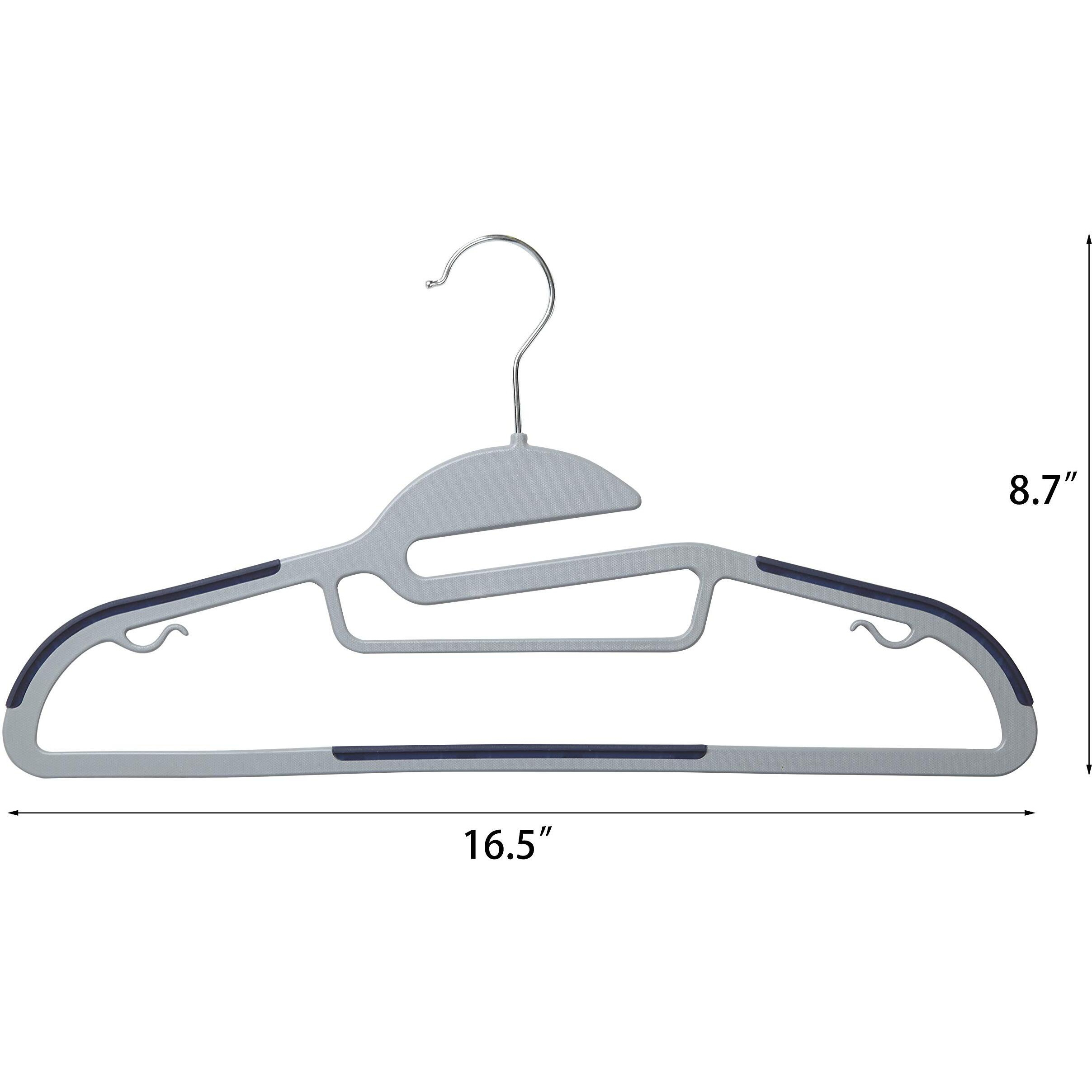 Finnhomy 50 Pack Plastic Hangers, Heavy Duty Clothes Hangers With Non-Slip Pads, Space Saving Easy Slide Clothes Hanger For Closet, Great For Shirts, Pants, Scarves, Strong Enough For Coat