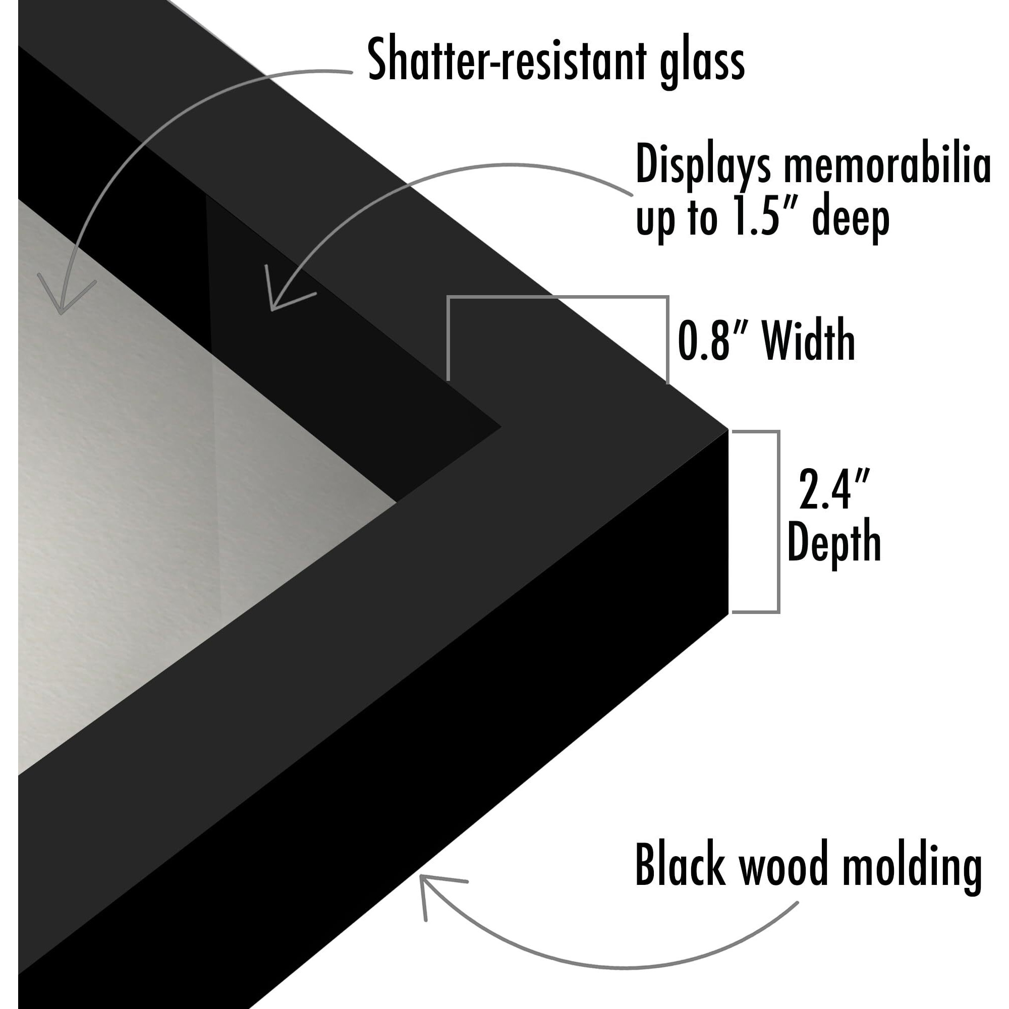 Americanflat 11X14 Shadow Box Frame With Shatter-Resistant Glass - Silhouette Collection - Large Shadow Box Display Case For Tabletop And Wall Display - Black With Soft Linen Back