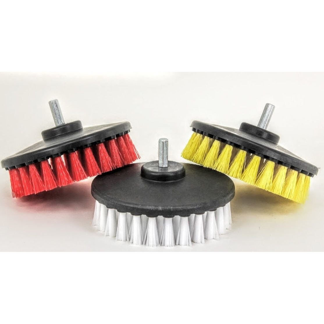 3Pc Carpet Mat 5"" Round Brush W/Power Drill Attachment Car Care & Detailing Tool