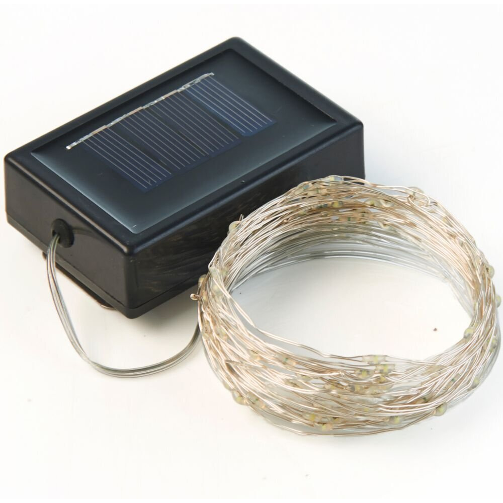 Solar Powered String Lights, 100 Led Copper Wire Lights, Waterproof Starry String Lights, Indoor/Outdoor Solar Decoration Lights For Gardens, Patios, Homes, Parties 20 Ft, Platinum