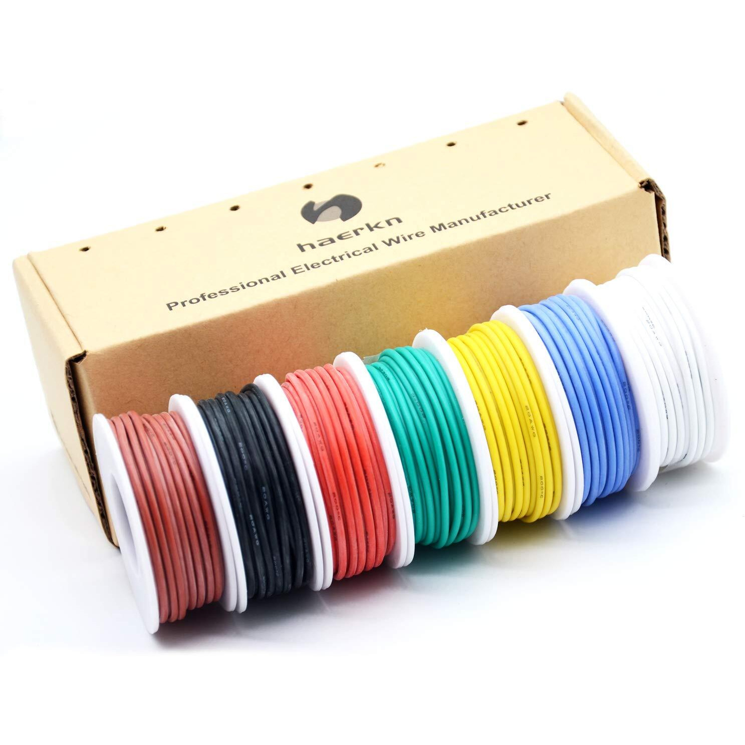 20Awg Silicone Electrical Wire Cable 7 Colors (23Ft Each) 20 Gauge Hookup Wires Kit Stranded Tinned Copper Wire Flexible And Soft For Diy