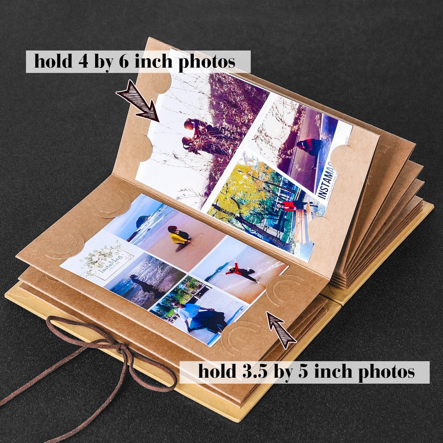 Mudder Scrapbooks Hardcover Photo Albums 4 X 6 Inch Photos Hand Made Kraft Paper For Diy Scrapbooking Anniversary Sketchbook Wedding Valentines Day Gifts