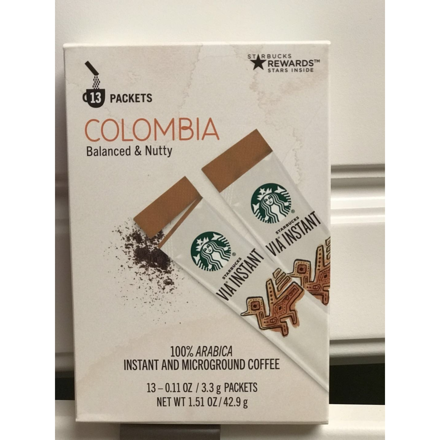 Starbucks Via Colombia Coffee, Medium Instant, 1.4 Ounce