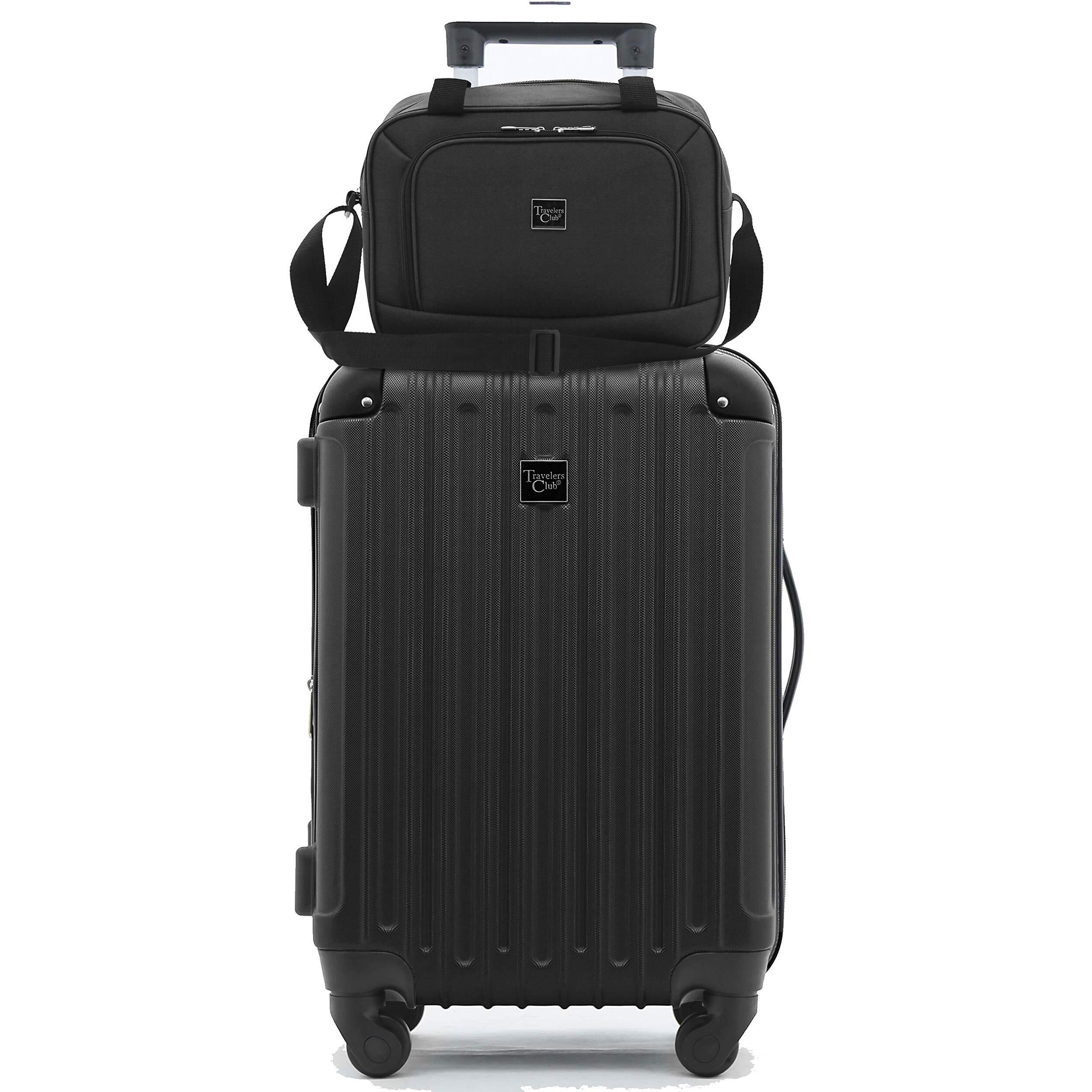 Travelers Club Midtown Hardside Luggage Travel, Black, 4-Piece Set