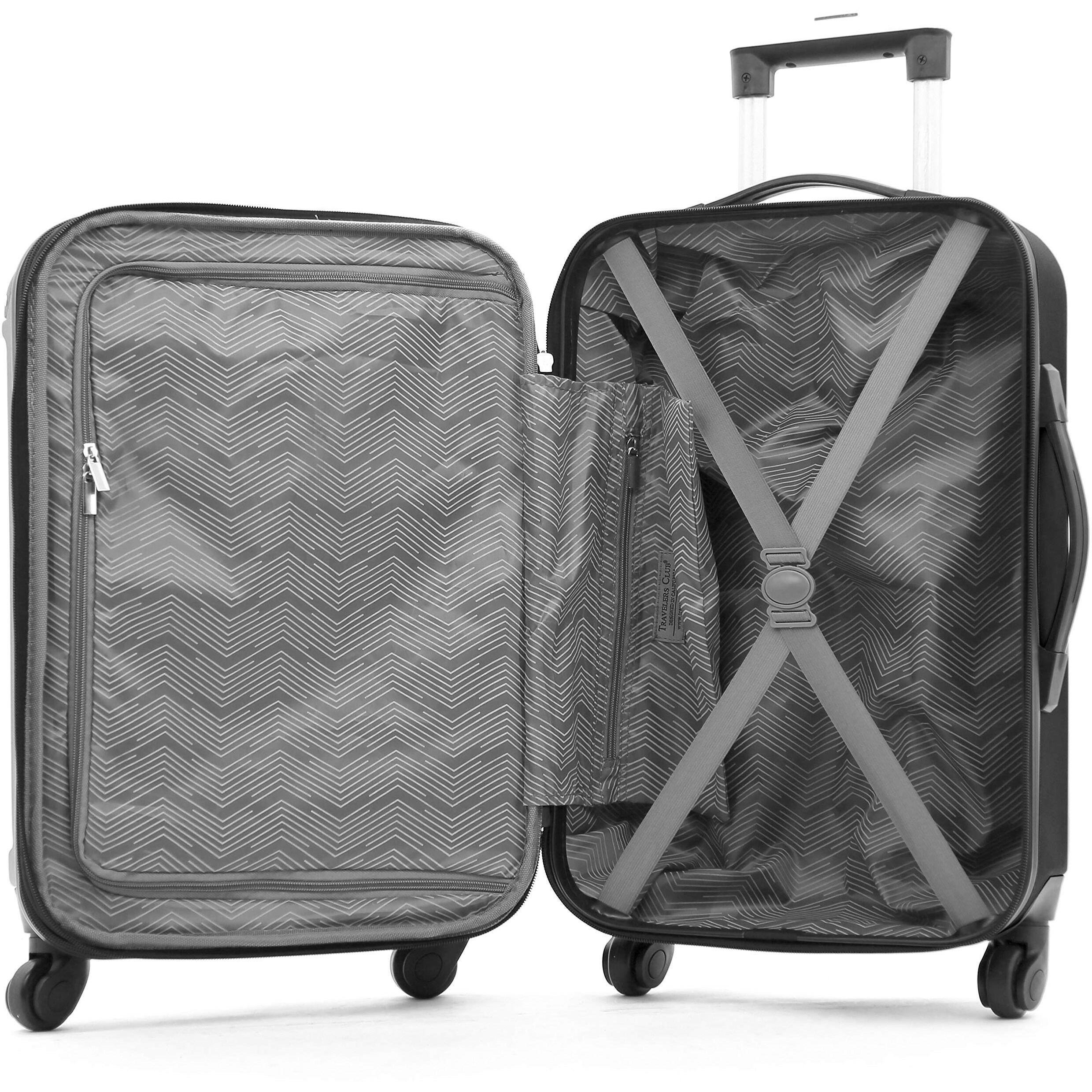 Travelers Club Midtown Hardside Luggage Travel, Black, 4-Piece Set