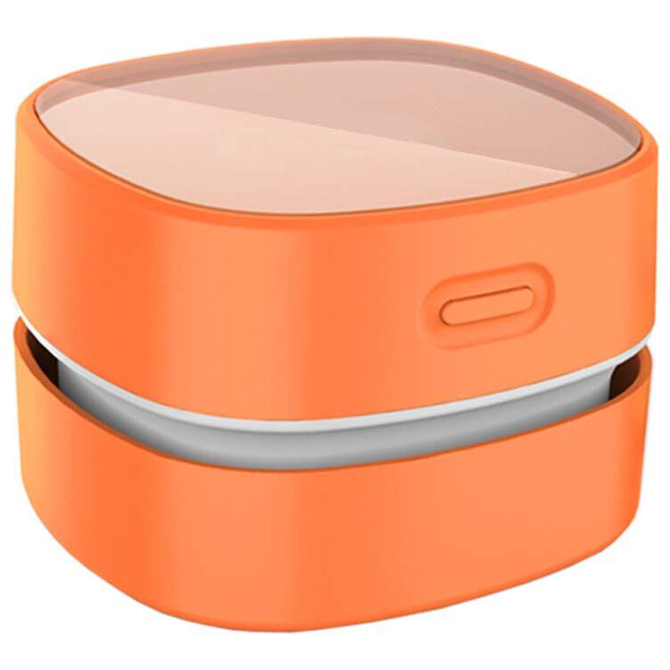 Odistar Desktop Vacuum Cleaner,Mini Table Dust Sweeper Energy Saving,High Endurance Up To 400 Mins,Cordless&360 Rotatable Design For Cleaning Hairs,Crumbs,Computer Keyboard Of Gifts For Kids (Orange)