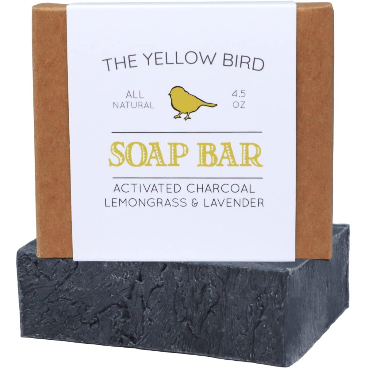 The Yellow Bird Natural Charcoal Soap Bar For Face, Body, Acne, And Sensitive Skin
