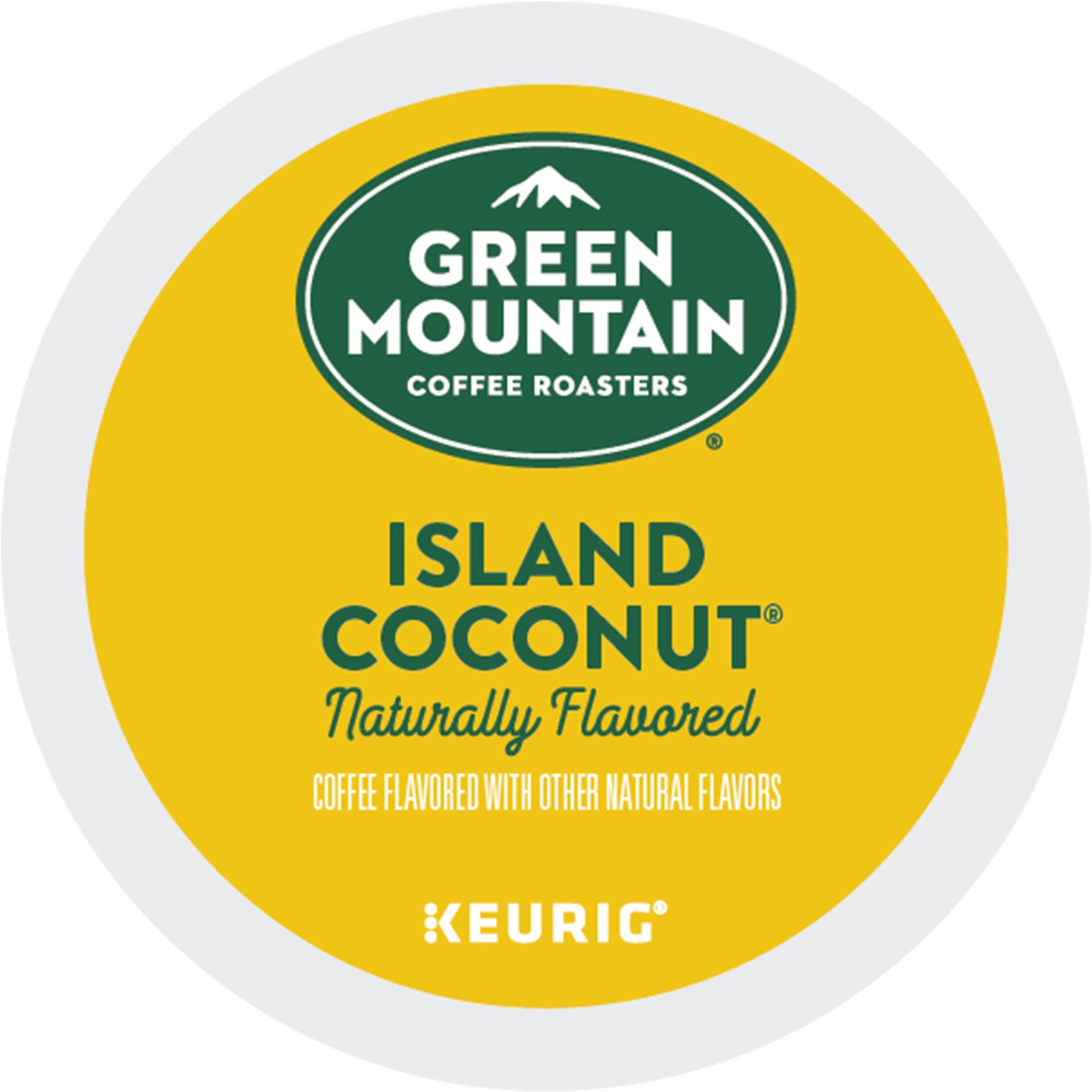 Green Mountain Coffee Roasters Island Coconut, Keurig Single-Serve K-Cup Pod, Flavored Light Roast Coffee Pods, 72 Count