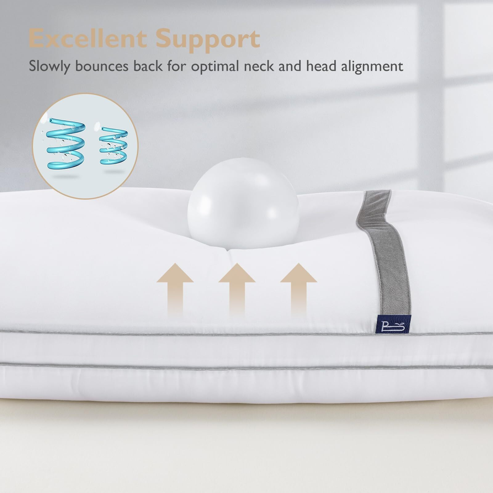 Bedstory Pillows For Sleeping 2 Pack, Hotel Quality Bed Pillow King Size, Down Alternative Pillows With Ultra Soft Fiber Fill, Good For Back And Side Sleepers