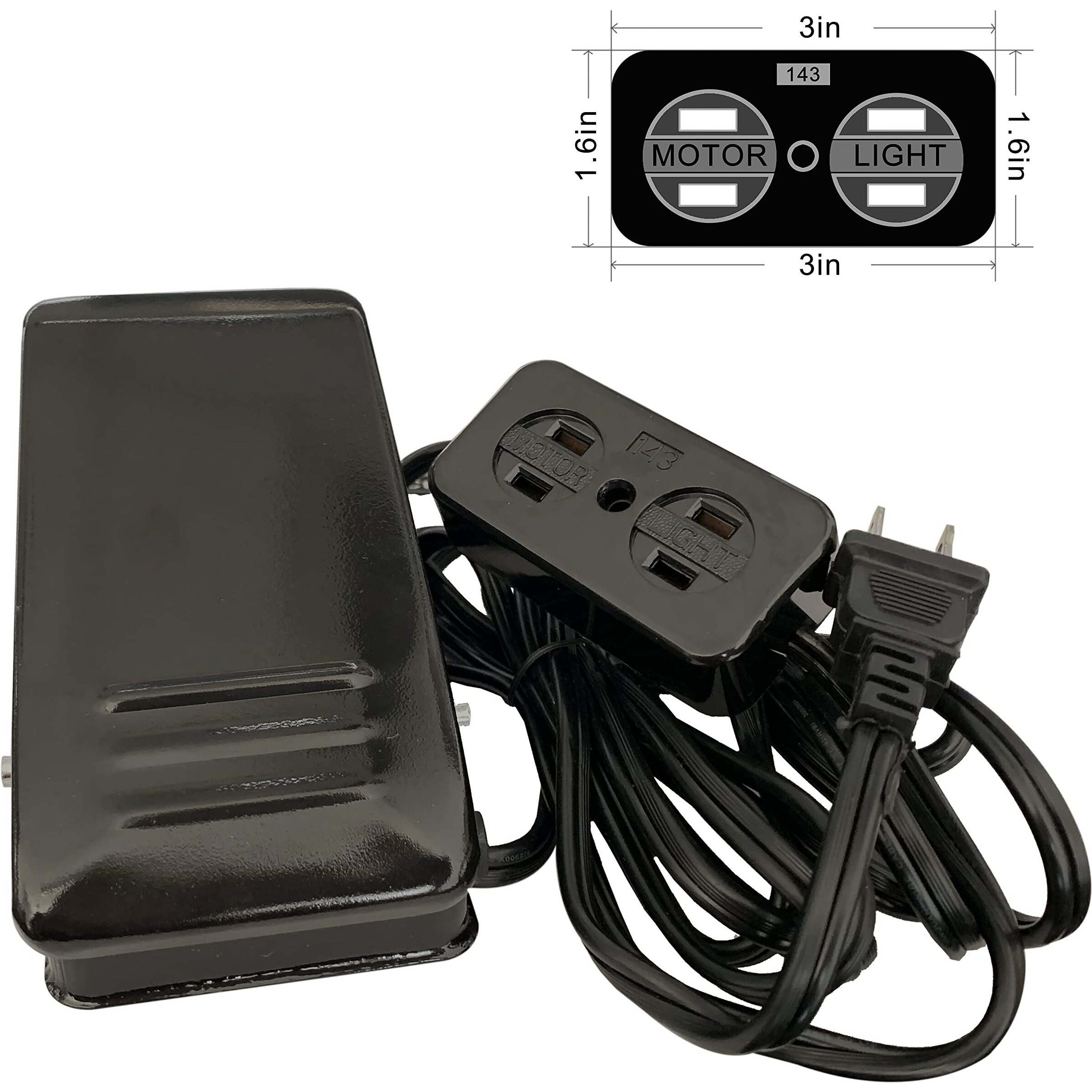 Himapro Universal Foot Control Pedal W/Light & Motor Block Fc143 For Home Sewing Machines
