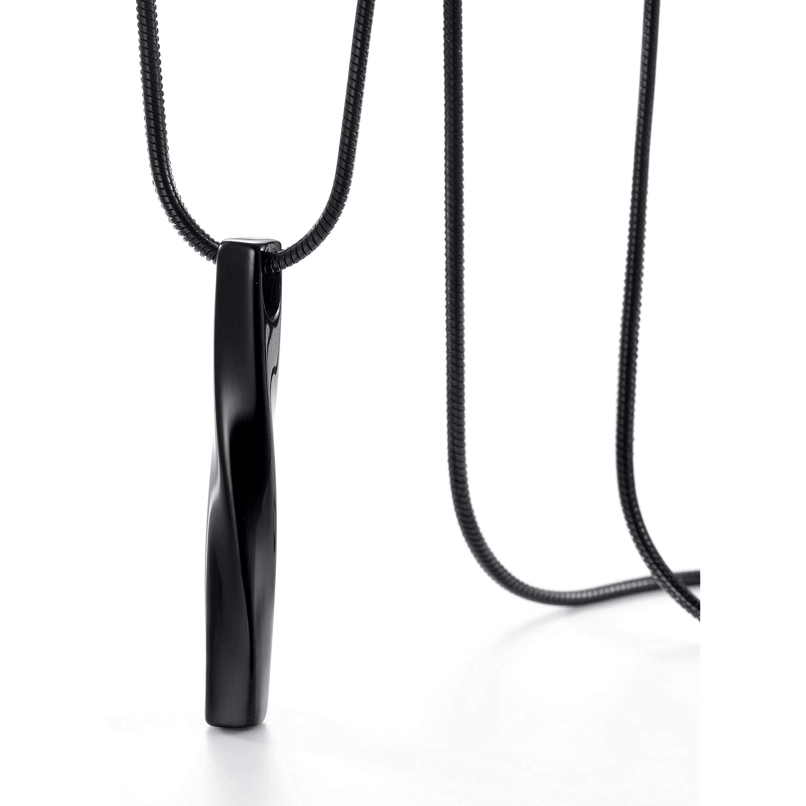 Stainless Steel Twisted Bar Necklace For Men Women, Bff Necklace For 2, Unisex Style
