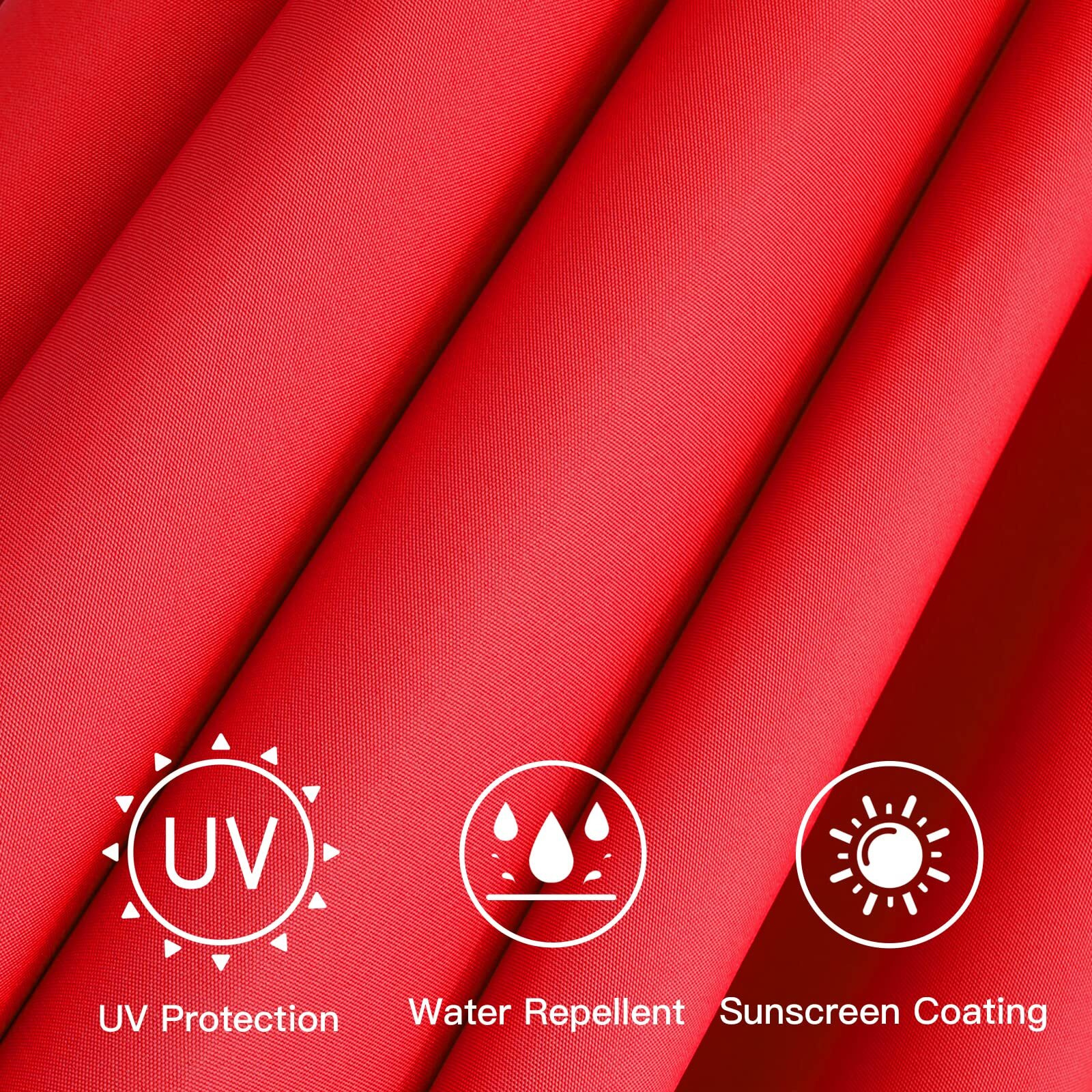 Sunnyglade 9Ft Patio Umbrella Replacement Canopy Market Umbrella Top Fit Outdoor Umbrella Canopy (Red)