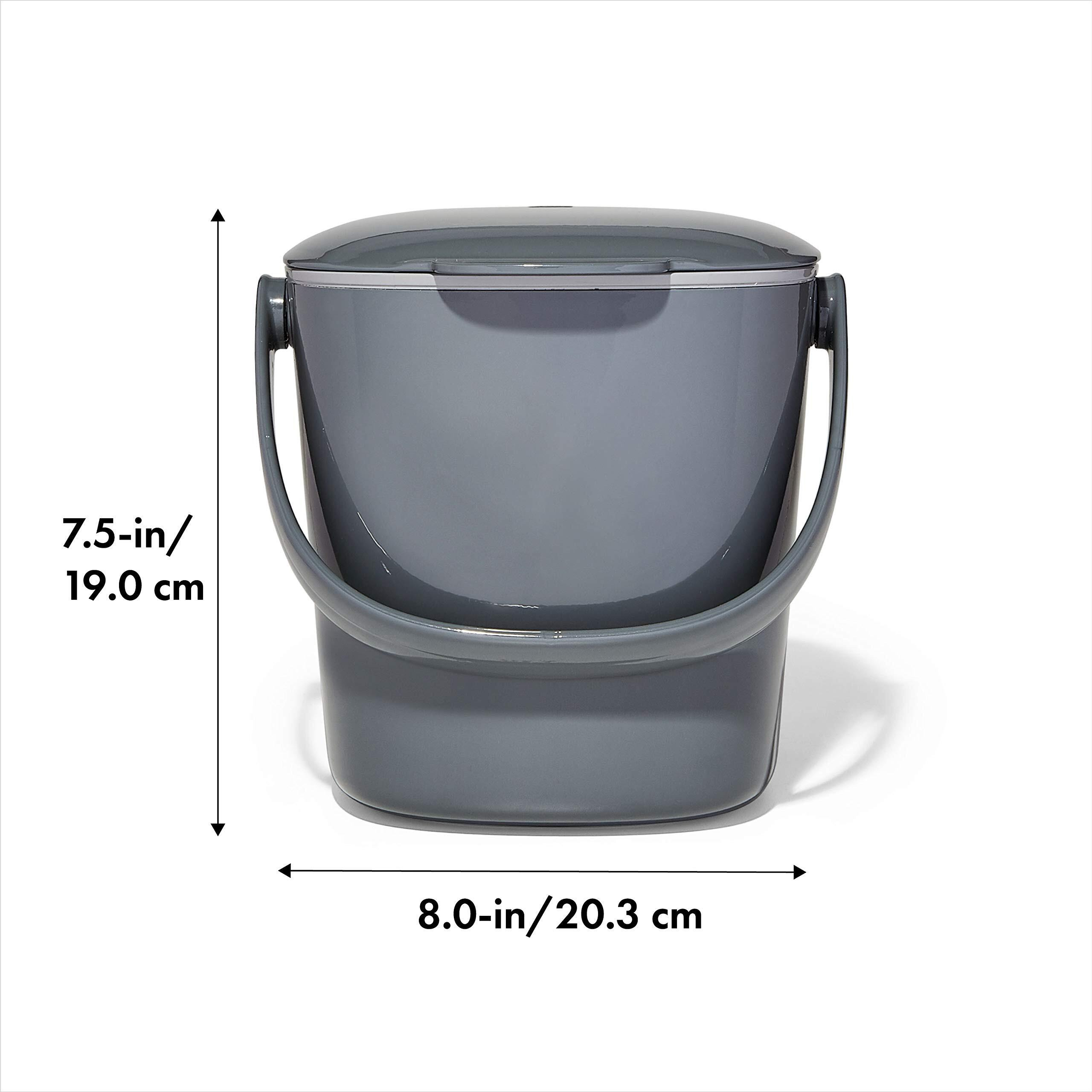 Oxo Good Grips Easy-Clean Compost Bin, Charcoal - 0.75 Gal
