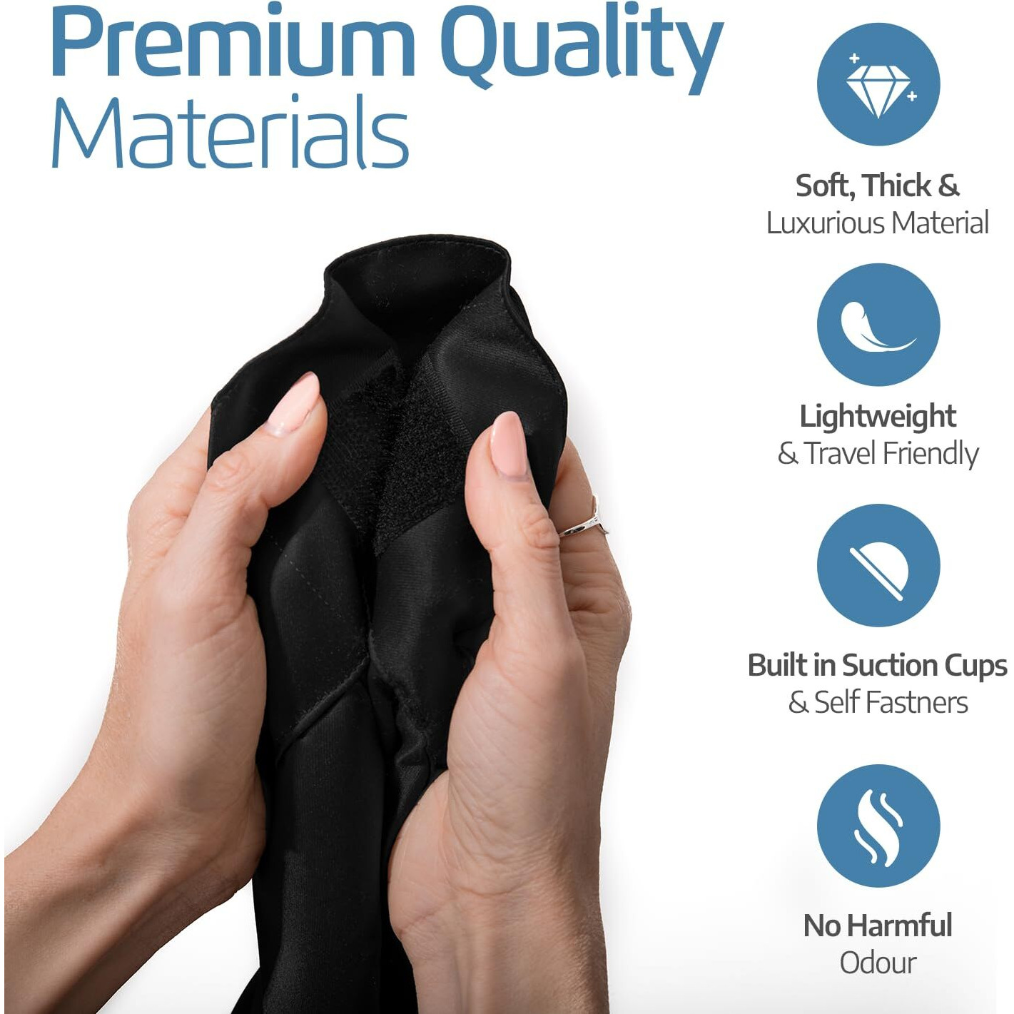 Sun Away Portable Blackout Curtain With Suction Cups - Premium Easy Install Shade No Tools Required - Temporary Blinds, Perfect For Baby Nursery Or Dorm Room - With Travel Bag (66    Long X 51    Wide)