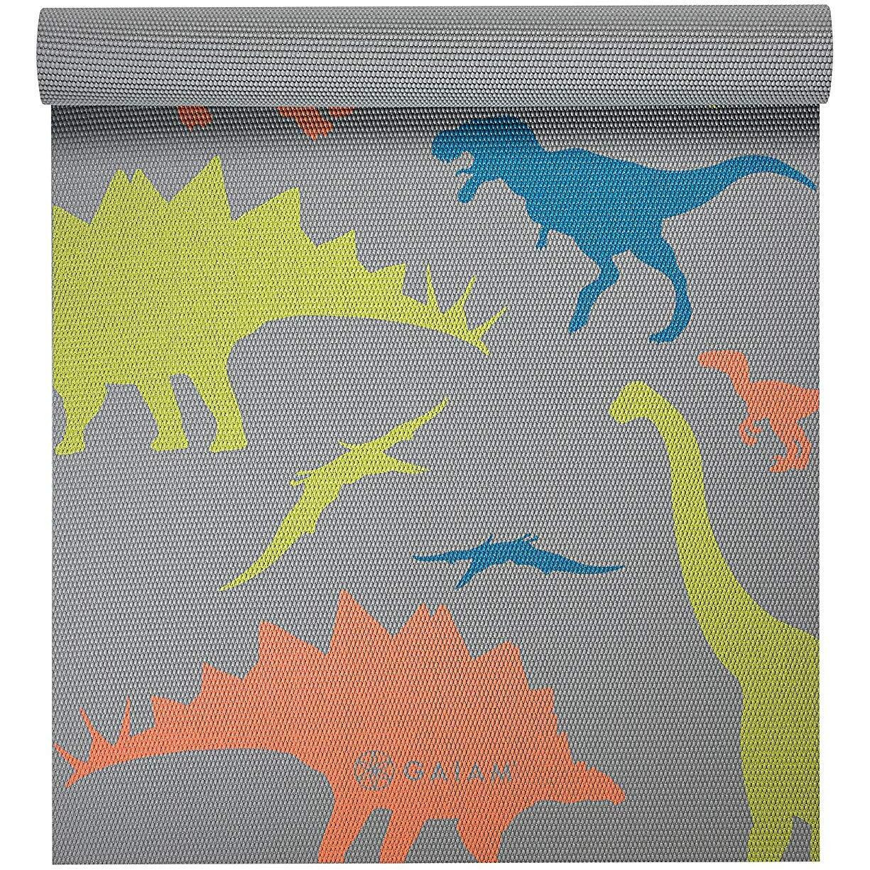 Gaiam Kids Yoga Mat Exercise Mat, Yoga For Kids With Fun Prints - Playtime For Babies, Active & Calm Toddlers And Young Children, Dino Zone, 3Mm