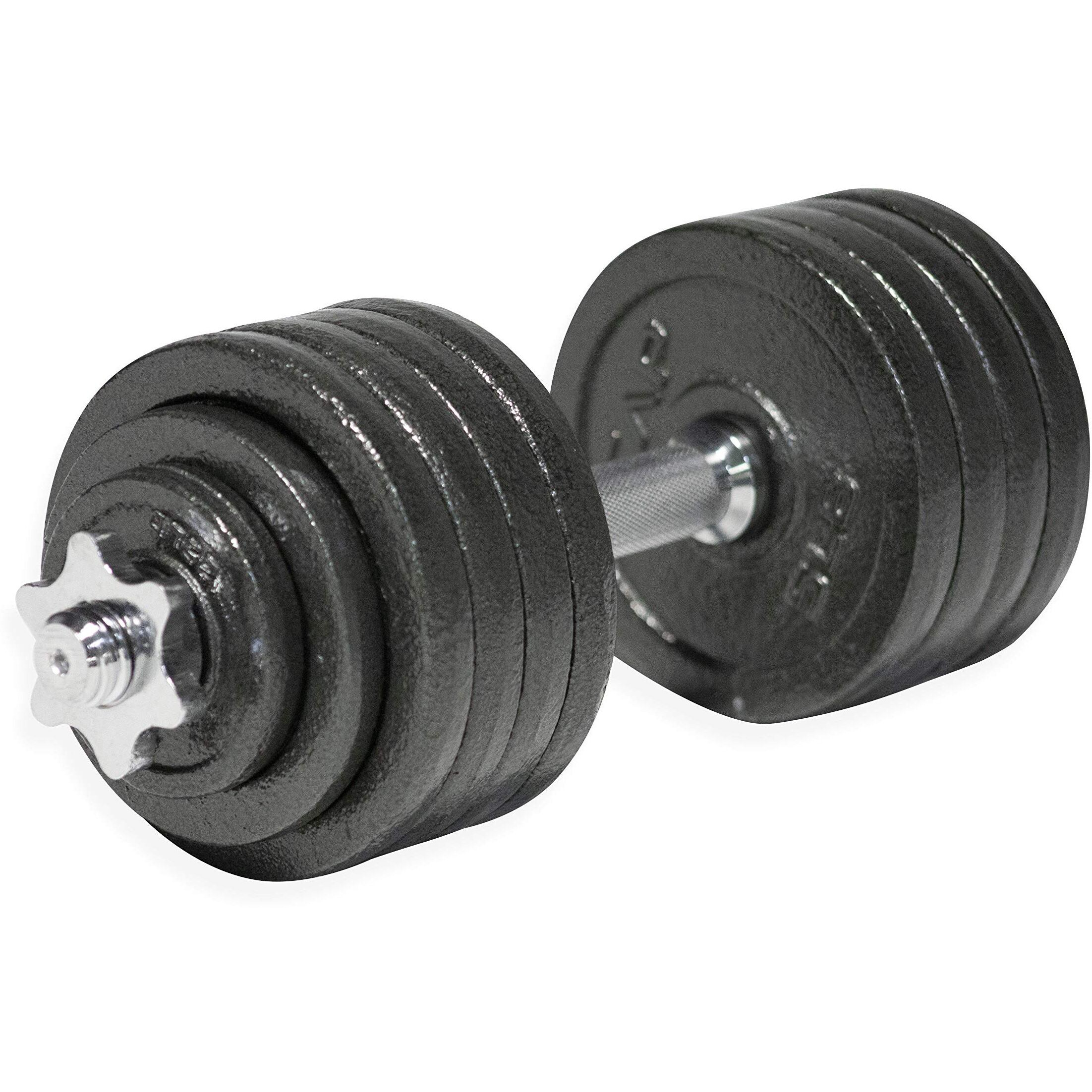 Cap Barbell 52.5-Pound Adjustable Dumbbell Set, Single, Black
