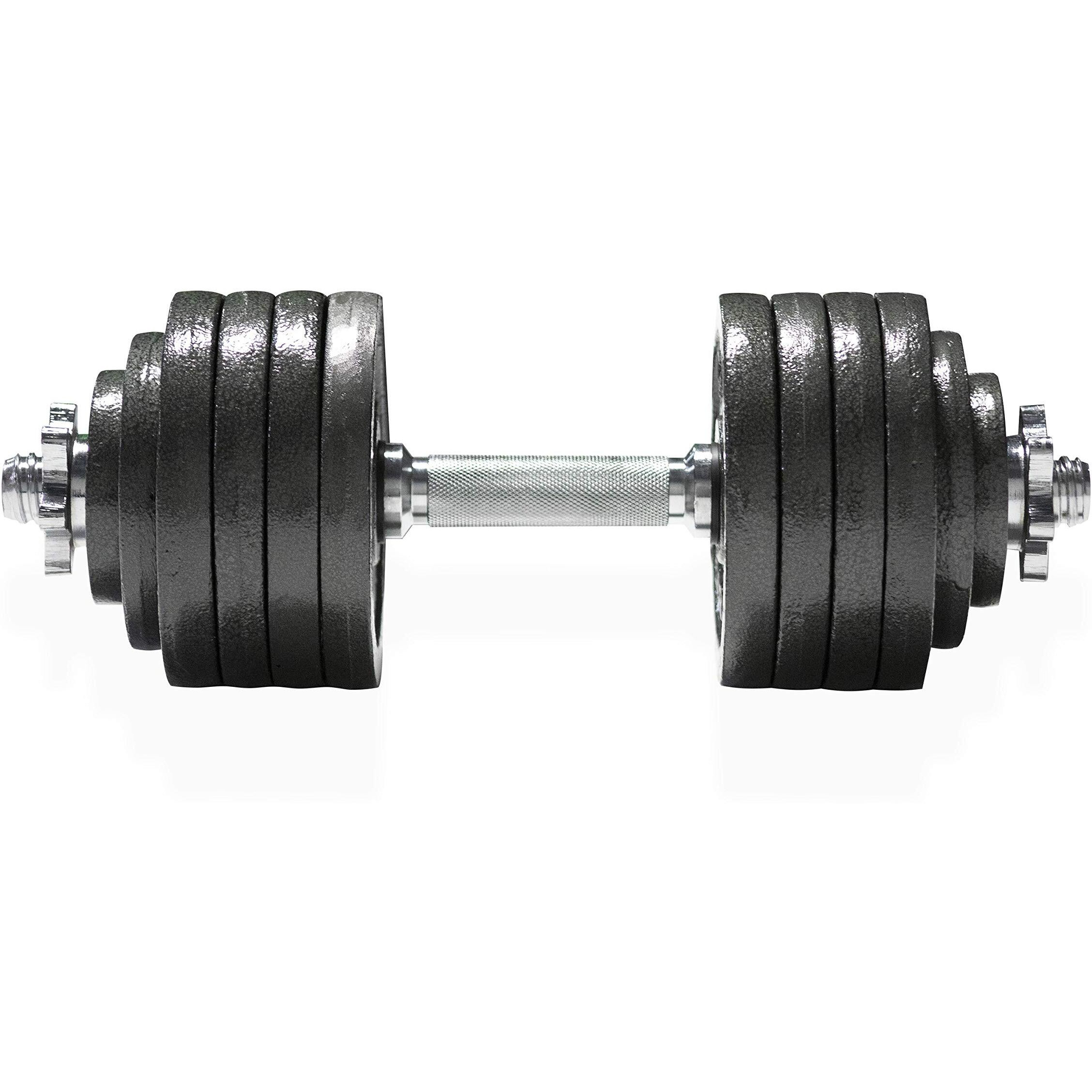 Cap Barbell 52.5-Pound Adjustable Dumbbell Set, Single, Black