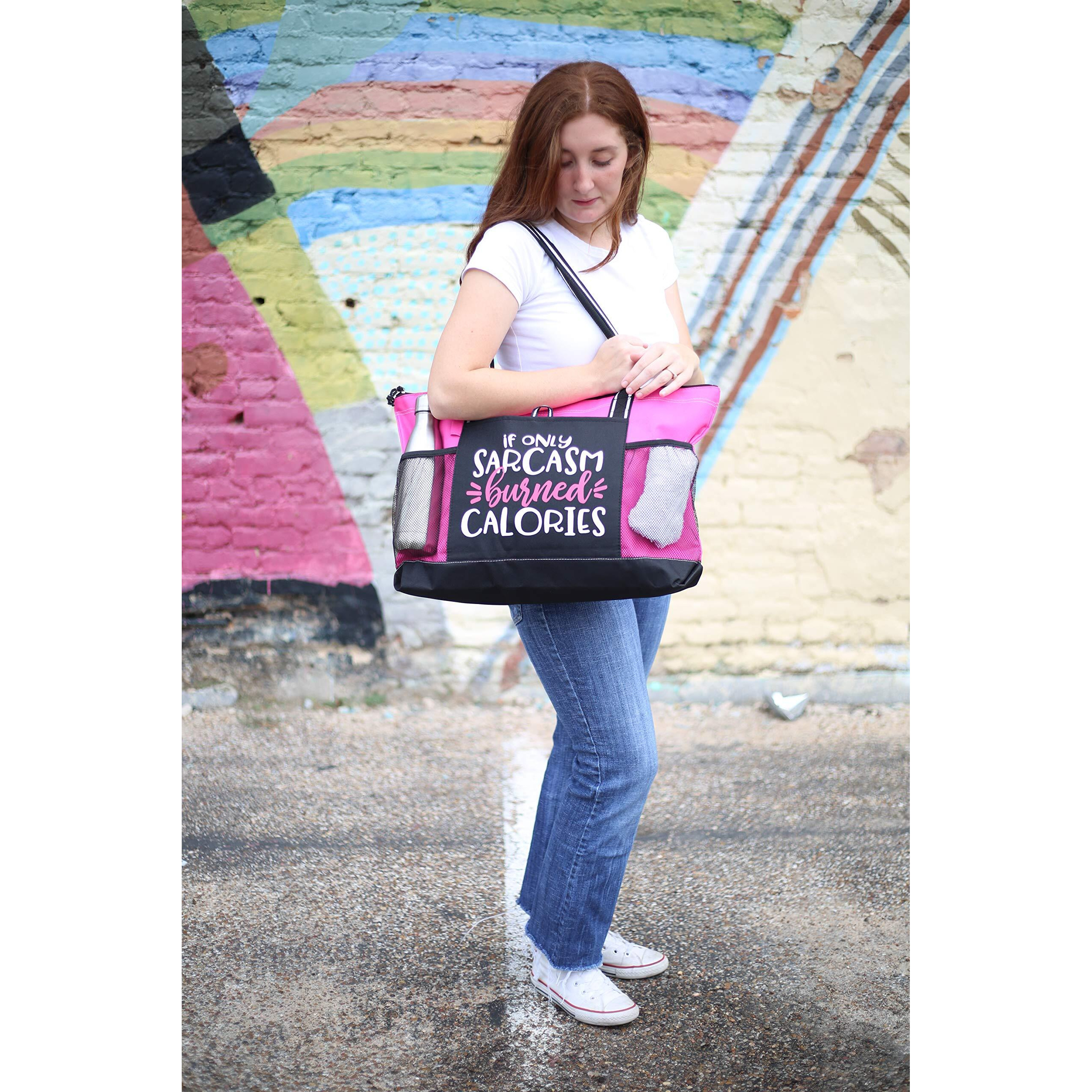 Brooke & Jess Designs Cute Gym Bag - Ladies Workout Gym Tote With Pockets - Gifts For Women, Sports Bags