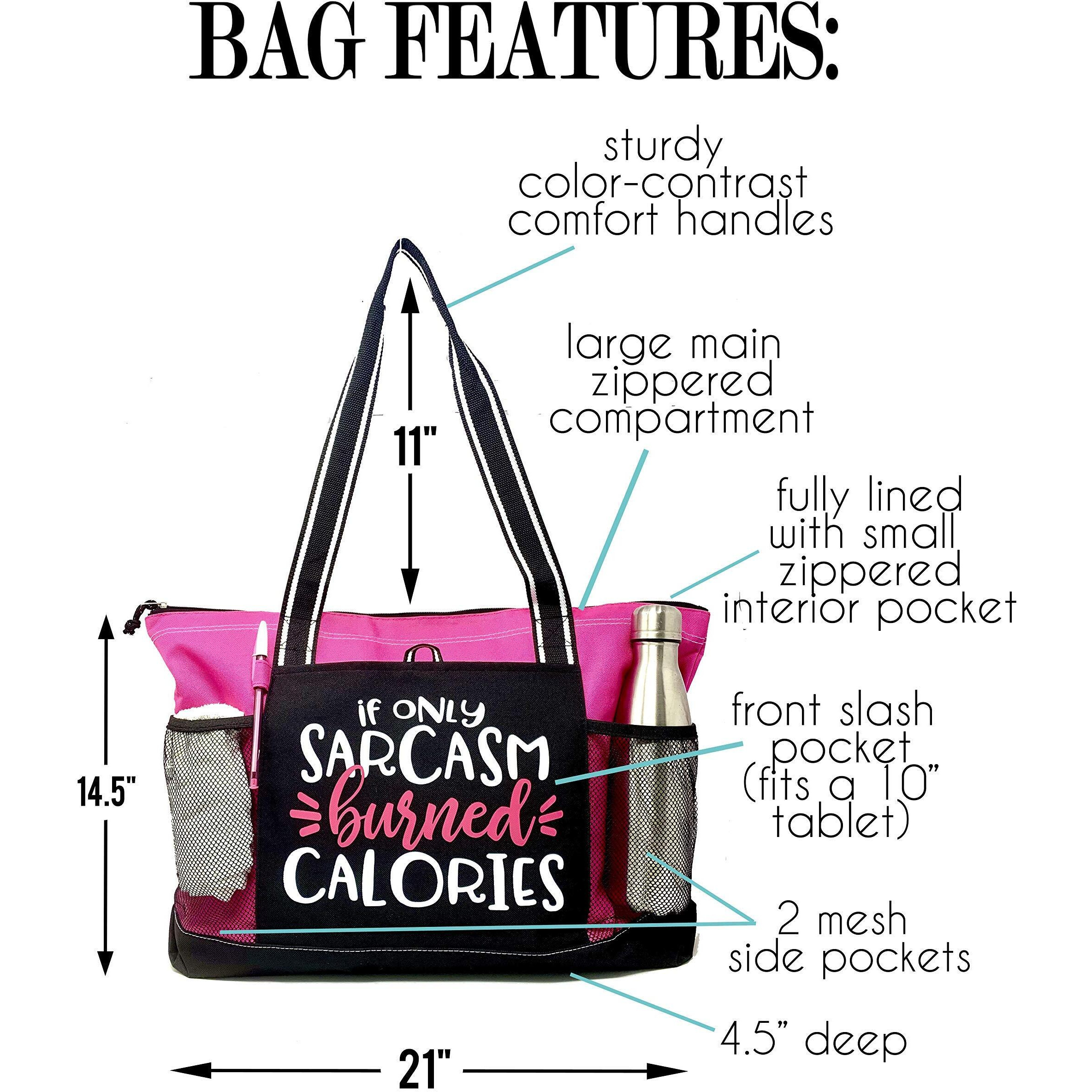 Brooke & Jess Designs Cute Gym Bag - Ladies Workout Gym Tote With Pockets - Gifts For Women, Sports Bags
