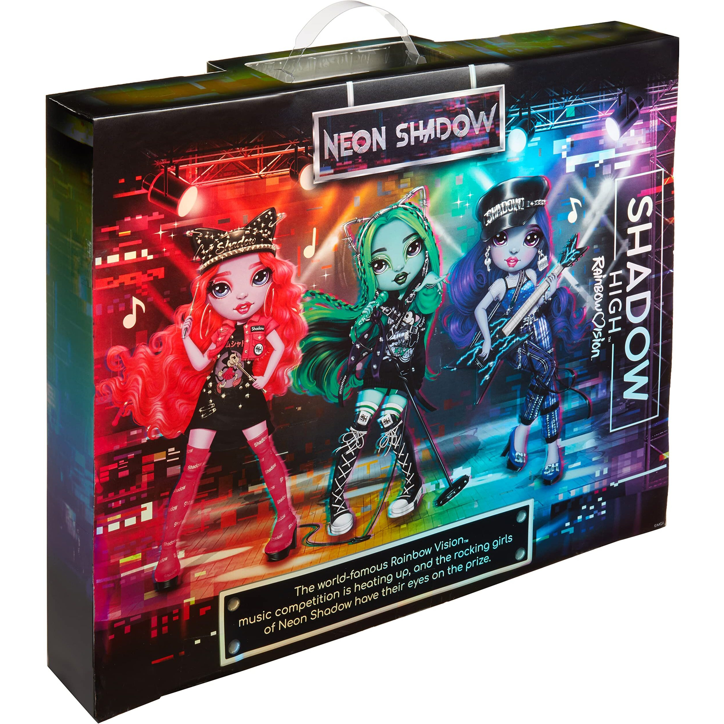 Rainbow Vision Shadow High Neon Shadow- Harley Limestone (Neon Green) Posable Fashion Doll. 2 Designer Outfits To Mix & Match, Rock Band Accessories Playset, Great Toy Gift Kids 6-12 Years & Collector