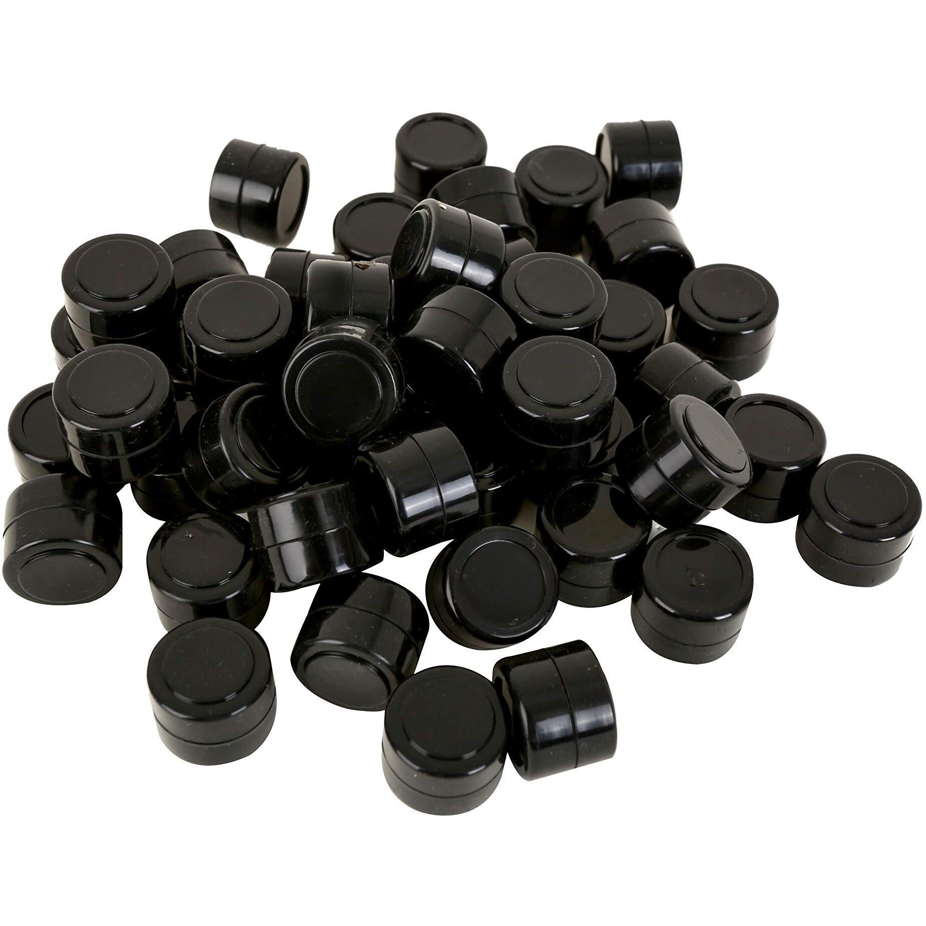 Jmmy Non-Stick Silicone Wax Containers 150Pcs 2Ml Multi Use Storage Jars Cream Emulsion Bottles (All Black)