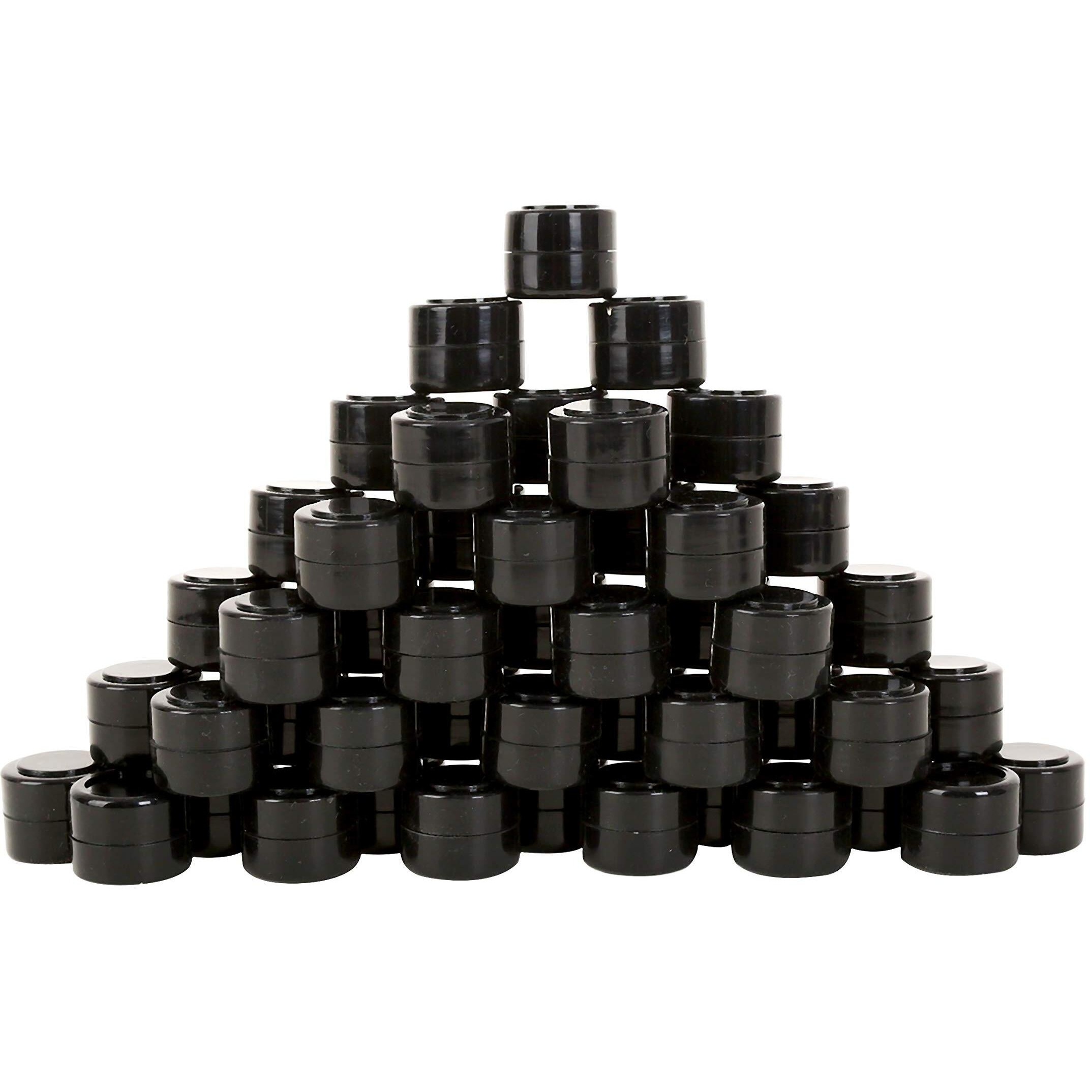 Jmmy Non-Stick Silicone Wax Containers 150Pcs 2Ml Multi Use Storage Jars Cream Emulsion Bottles (All Black)