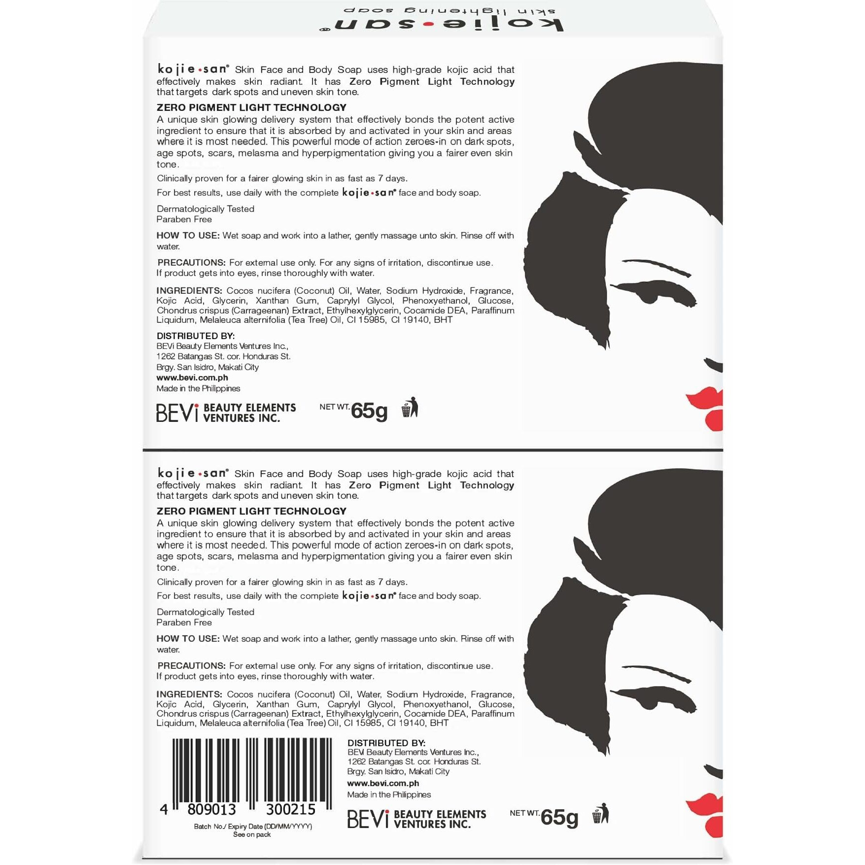 Kojie San Skin Brightening Soap - Bundle Pack - Original Kojic Acid, Dark Spot Remover Bar Soap With Coconut & Tea Tree Oil - 65G X 4 Bars