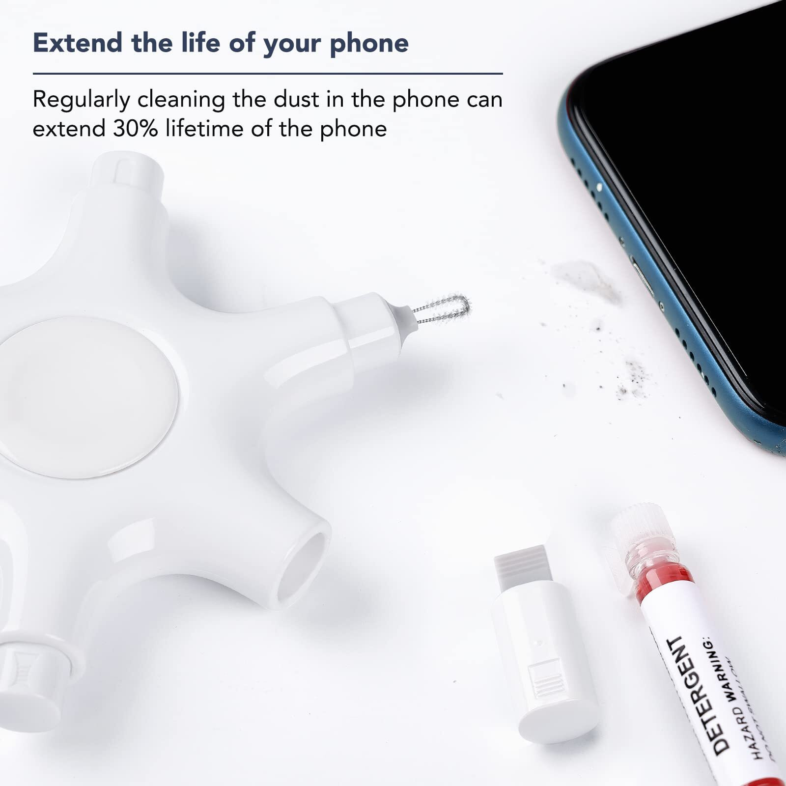 Tassmpitor For Iphone Cleaning Kit, Port Cleaner Repai Restore Tool For Ipad Pro Watch Cell Phone Charging Port, Lightning Charger Cables Speaker Airpod Cleaning Putty Dust For All Devices (White)