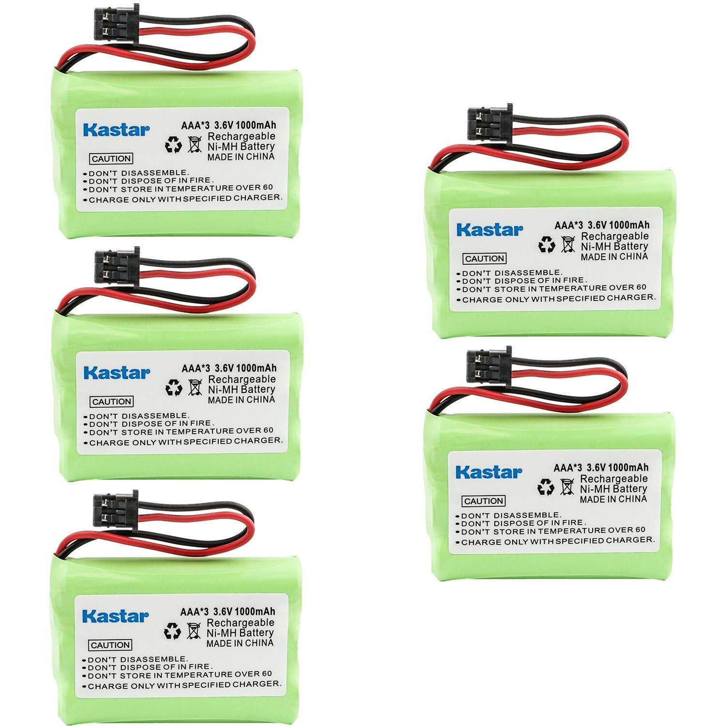 Kastar 5-Pack Aaax3 3.6V Msm 1000Mah Ni-Mh Rechargeable Battery For Uniden Cordless Phone Bt-446 Bt446 Bp-446 Bp446 Bt-1005 Bt1005 Tru8885 Tru8885-2 Tru88852 Tru8888 Tru9460 Tru9465 Tru9480 Tcx-800