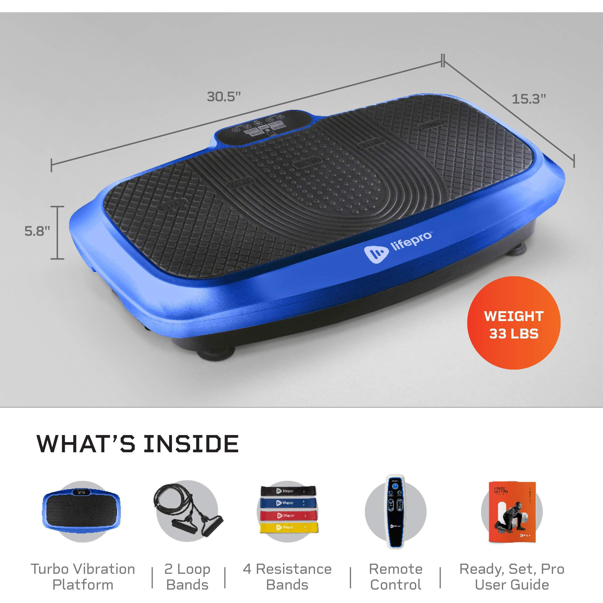 Lifepro Turbo 3D Vibration Plate Exercise Machine - Dual Motor Oscillation, Pulsation 3D Motion Vibration Platform - Full Whole Body Vibration Machine For Home Fitness