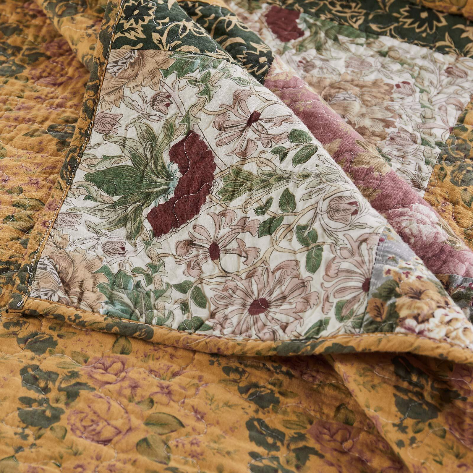 Greenland Home Antique Chic 100% Cotton Authentic Patchwork Quilt Set, 3-Piece Jumbo King, Multicolor