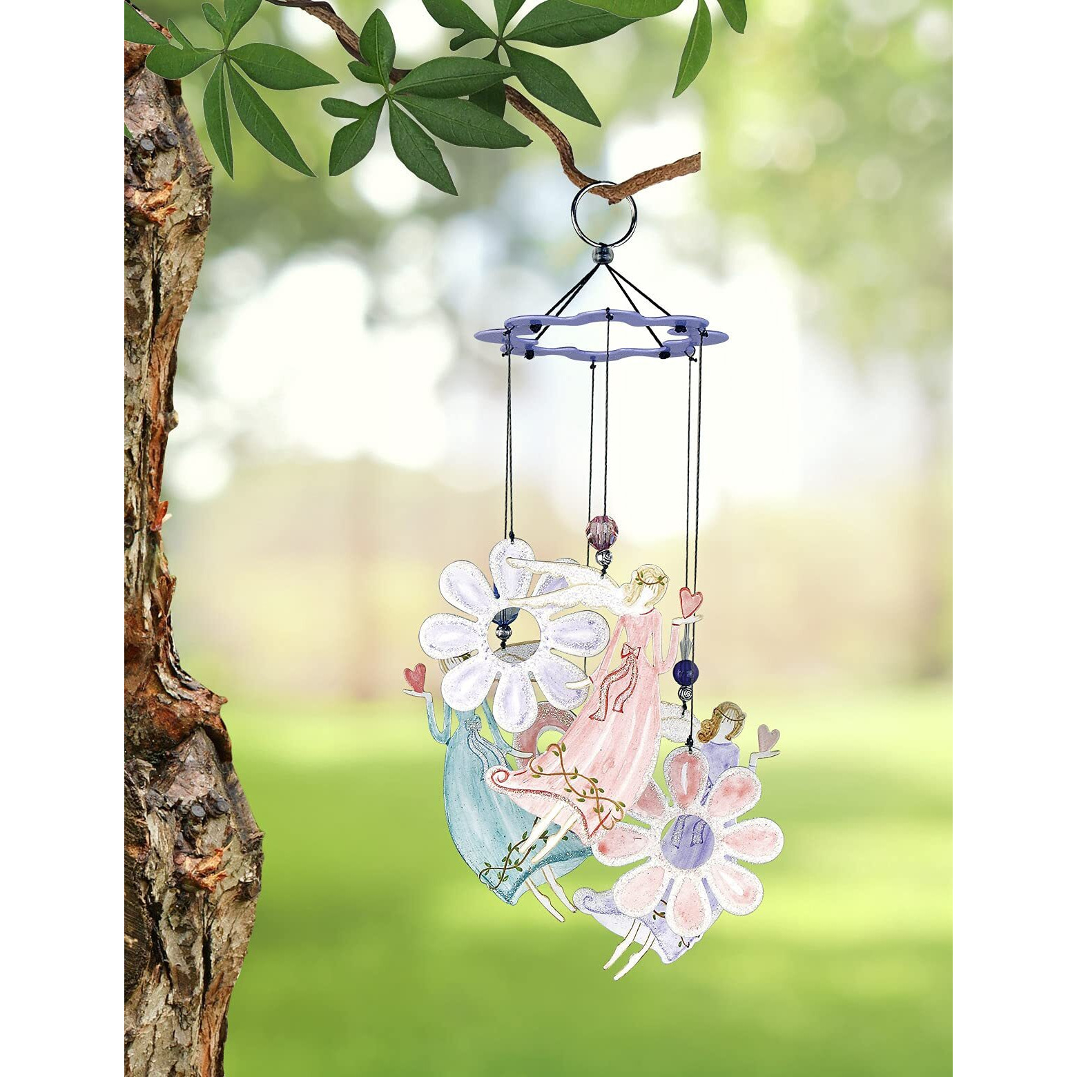 Sunset Vista Designs Angel Garden Wind Chime, 12-Inch Long