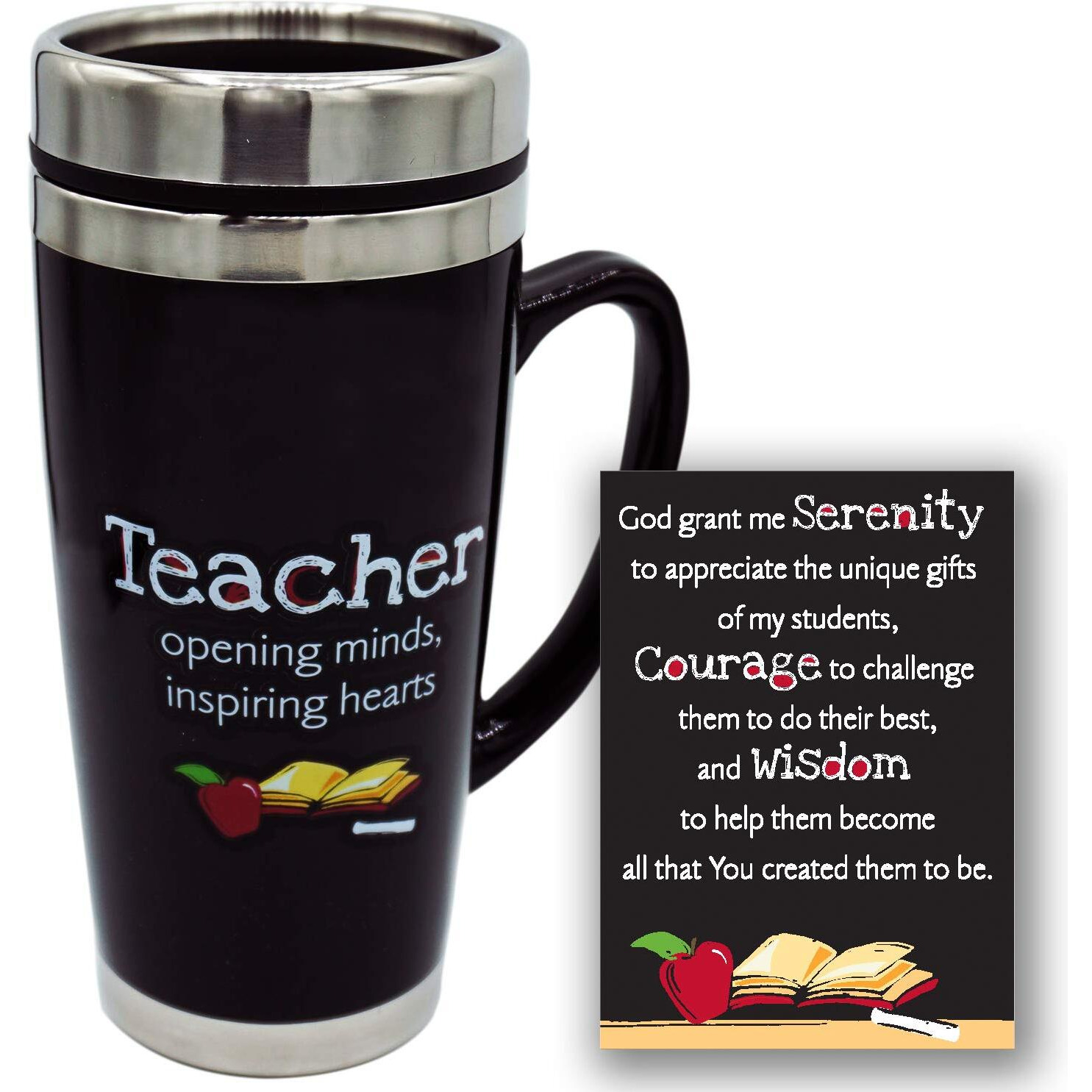 Abbey Gift Travel Mug - Insulated Coffee Thermos With Lid, Inspirational Teacher Appreciation Gifts, Gift For Professors, Educators, And Teachers Assistants, 7 Inches Tall, 16 Ounces