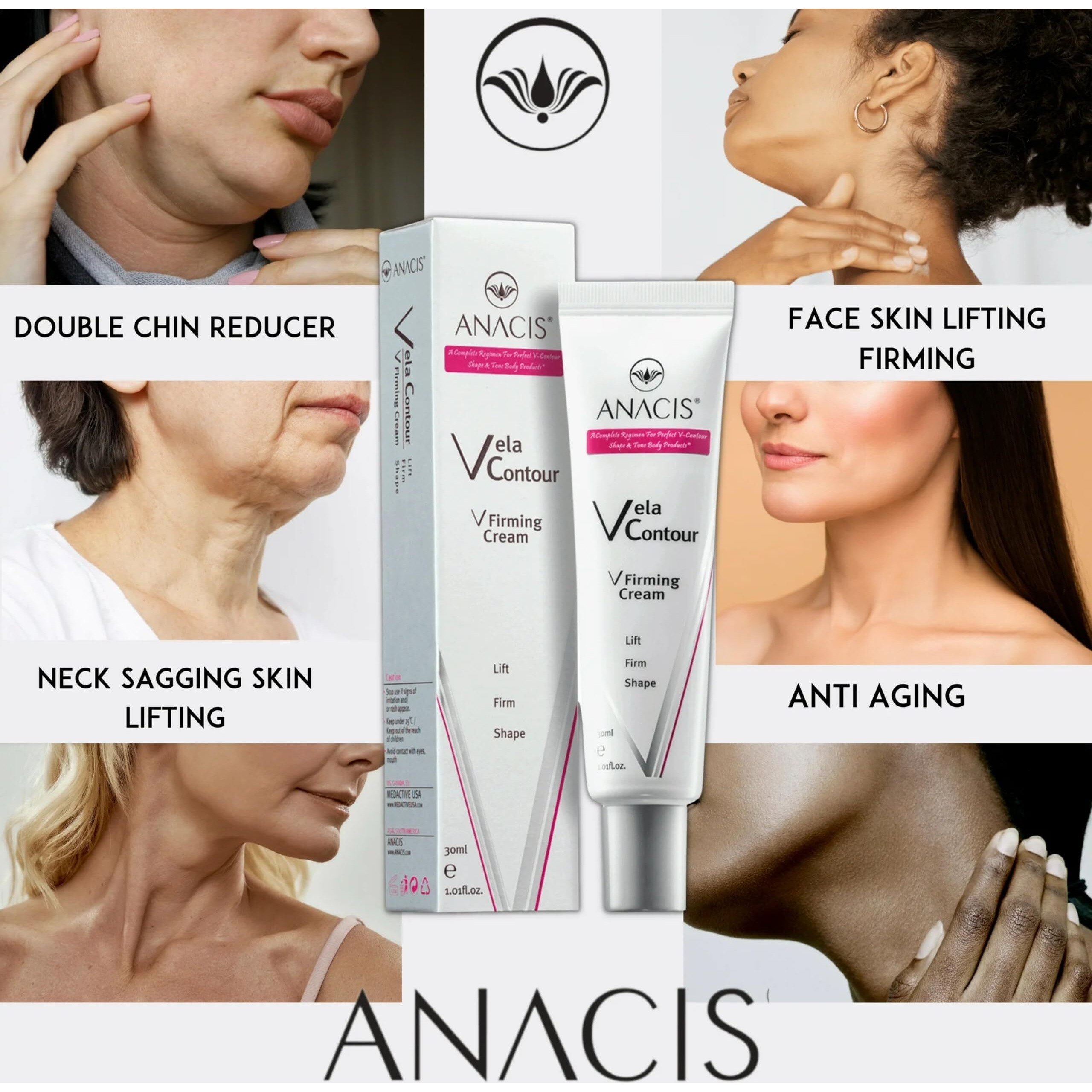 Anacis Advanced Neck Cream - Neck Chin & Jawline Sculpting - Fine Lines - Neck Wrinkles - Sagging Skin - Anti Aging Cream For Women And Men 30 Ml