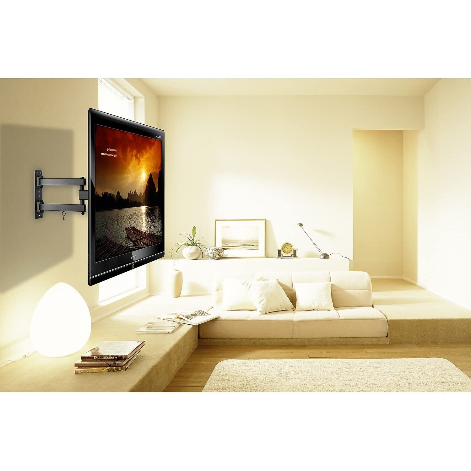 Emerald Full Motion Tv Wall Mount Bracket For 32-85 Inch Tvs - Full Swivel Mount For Flat And Curved Tvs