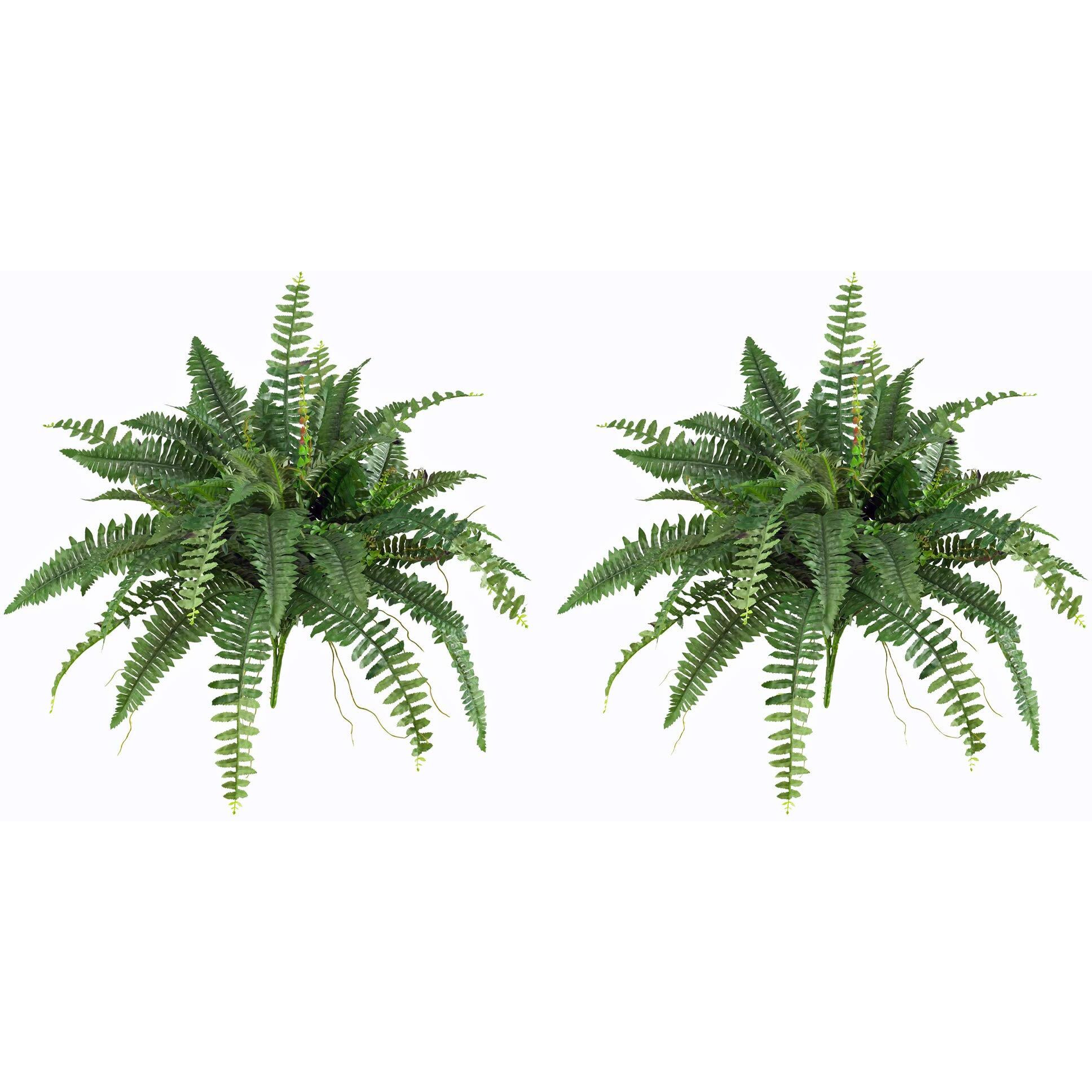 Nearly Natural 40In Artificial Boston Fern Large Hanging Plant, Set Of 2 Artificial Ferns That Look Real For Home D  Cor