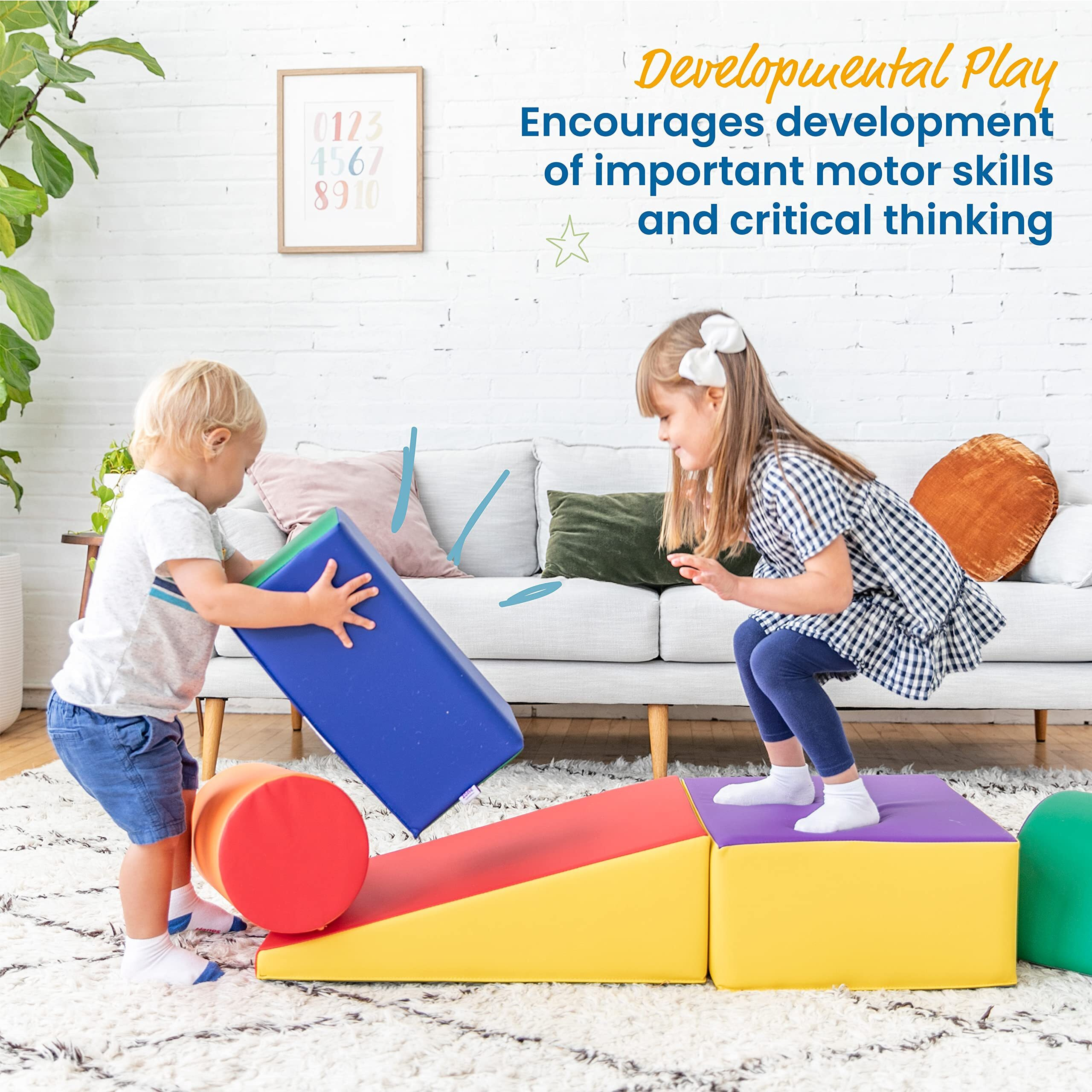 Ecr4Kids Softzone Climb And Crawl Playset, Building Blocks, Assorted, 5-Piece