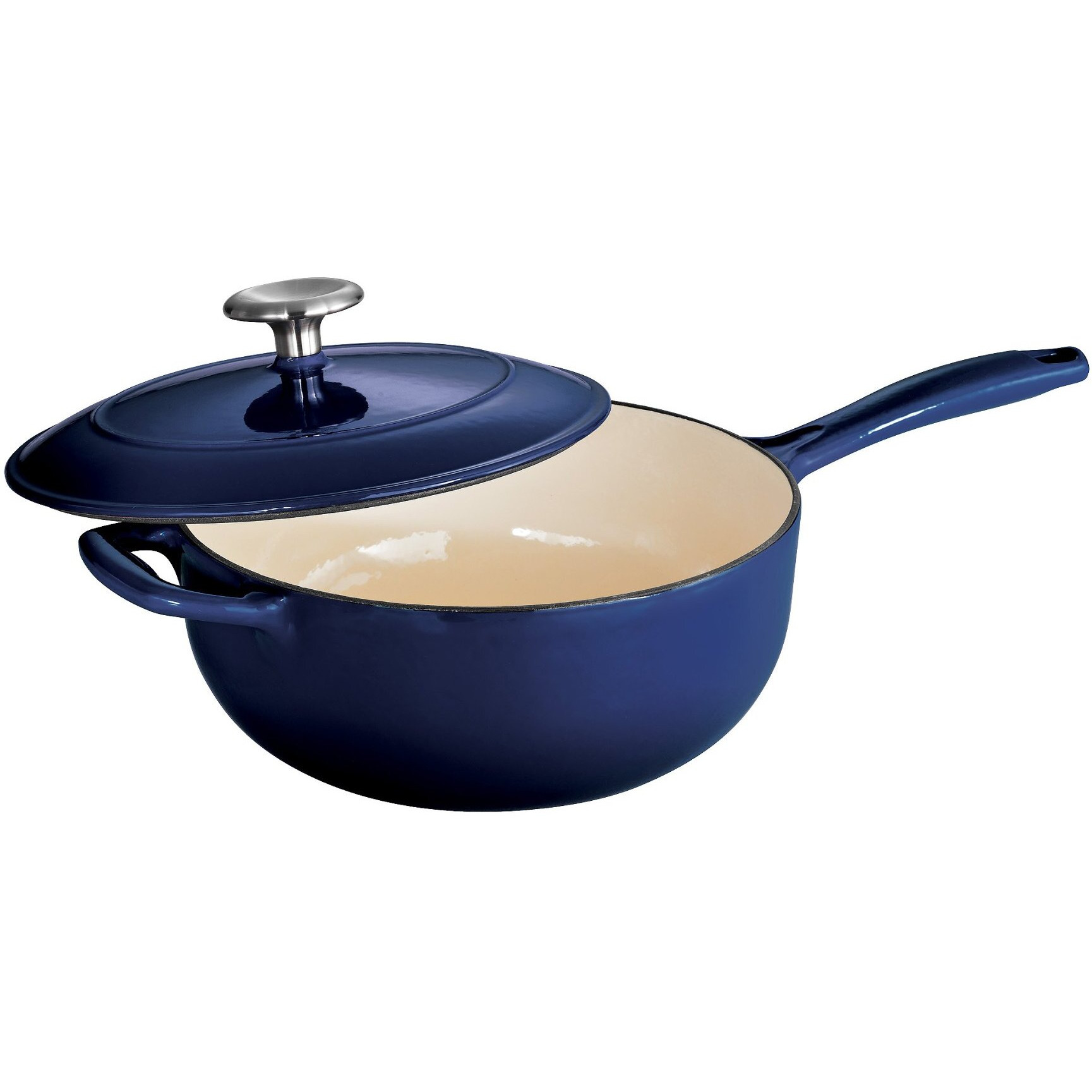 Tramontina Covered Saucier Enameled Cast Iron 3-Quart, Gradated Cobalt, 80131/071Ds