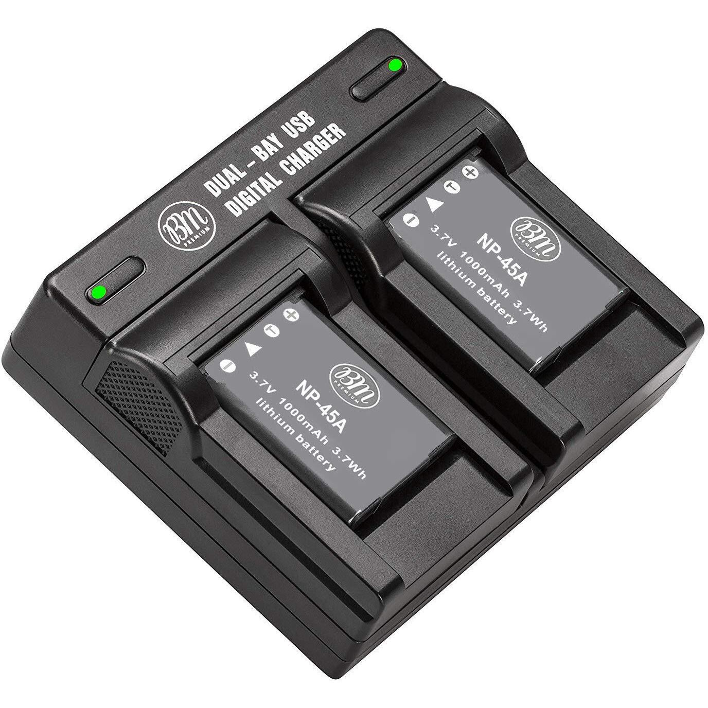 Bm 2-Pack Of Np-45 Batteries And Dual Charger For Fujifilm Instax Mini 90, Finepix Xp130, Xp140, Xp150, Xp50, Xp60, Xp70, Xp80, Xp90, T350 T360 T400 T500 T510 T550 T560 Jx500 Jx520 Jx550 Jx580 Cameras