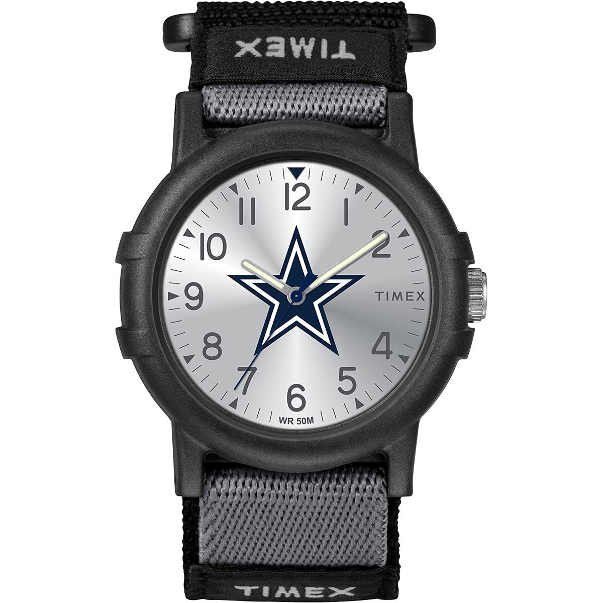 Timex Nfl Recruit 38Mm Watch - Dallas Cowboys With Black Fabric Strap