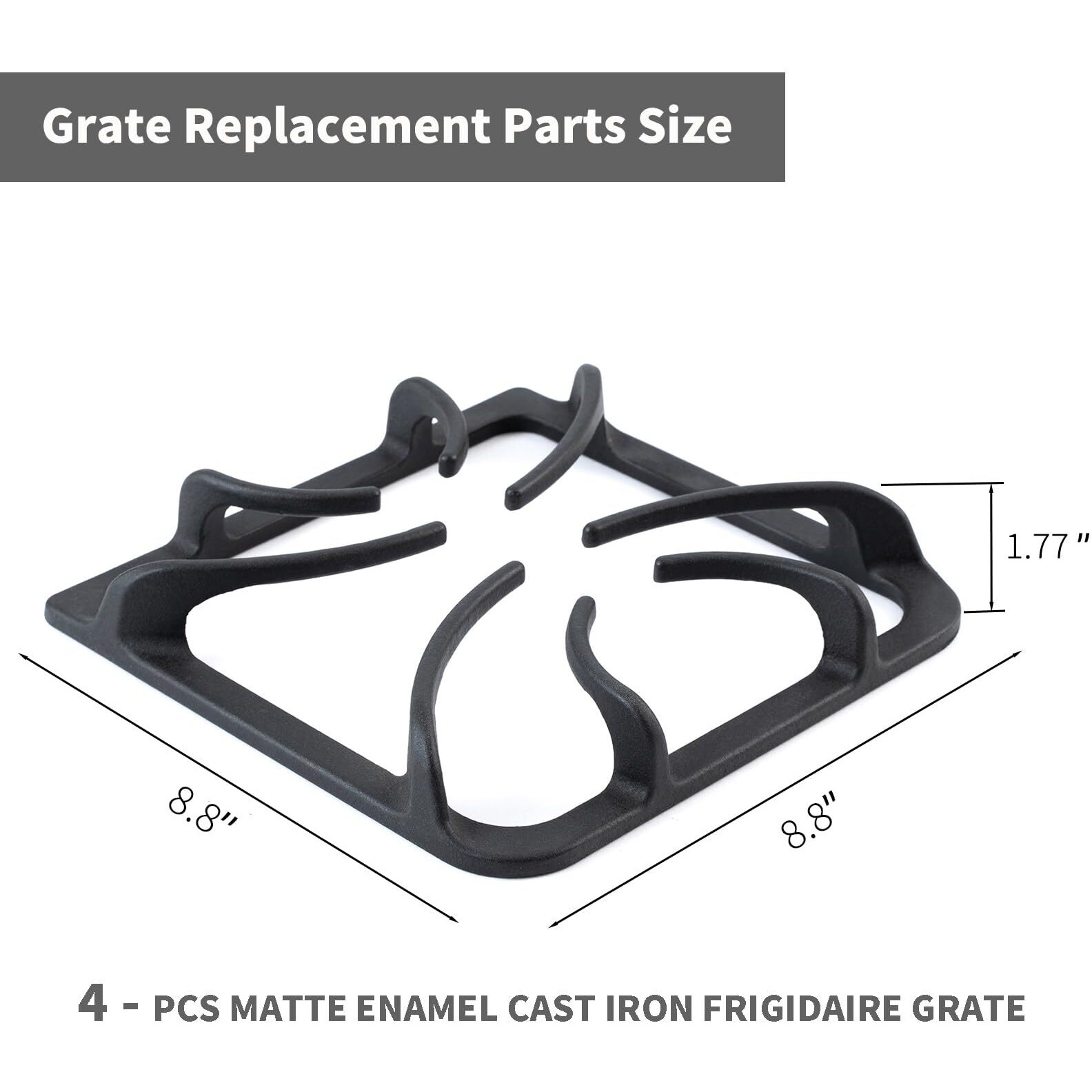 Allstare 316202405 Grate Replacement Parts For Frigidaire Stove Grates Kenmore Gas Range Parts Stove Top Surface Burner Grates 8.8 X 8.8 Inches Cast Iron Rack Cookware Sets 4 Pieces