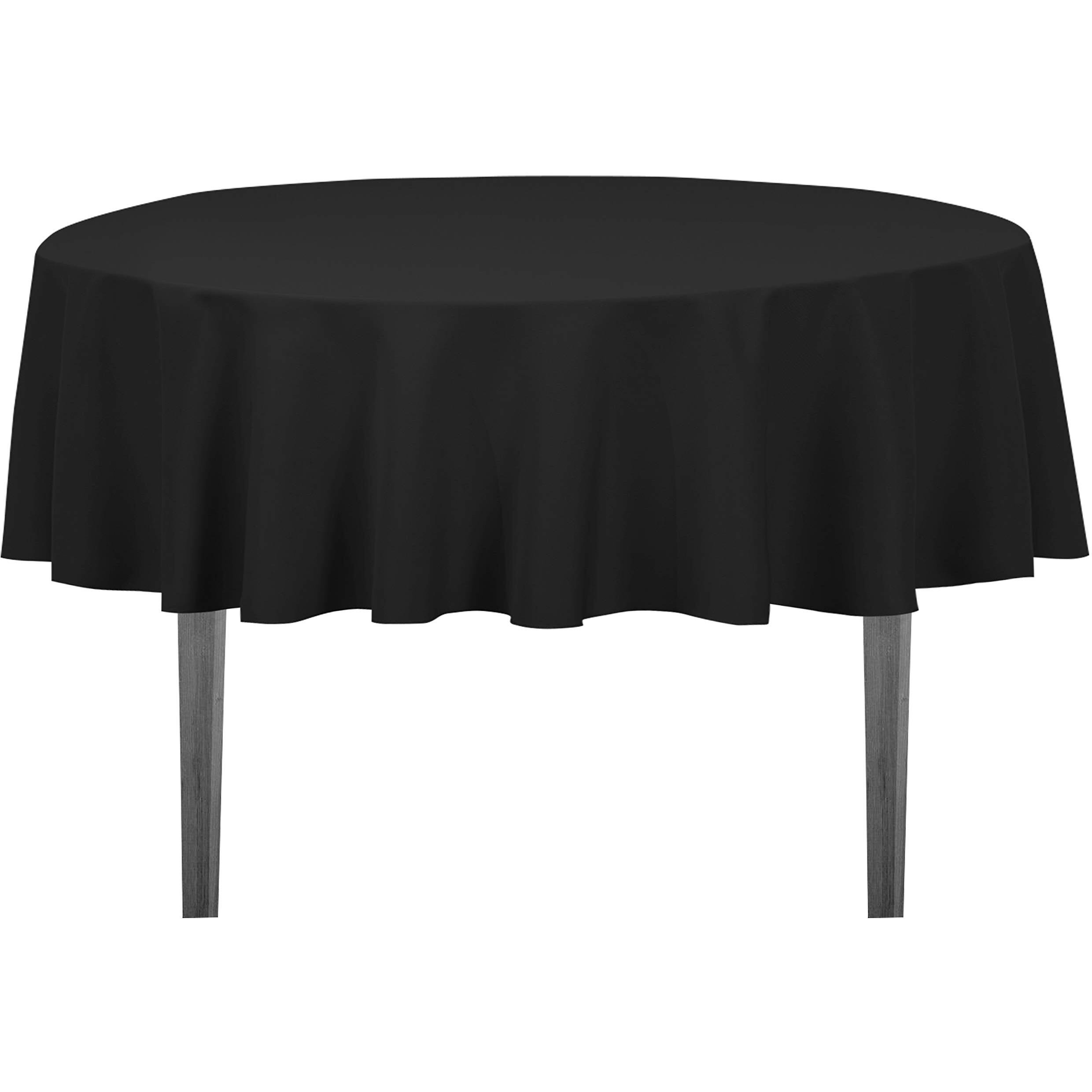 Linentablecloth 70-Inch Round Polyester Tablecloth Black