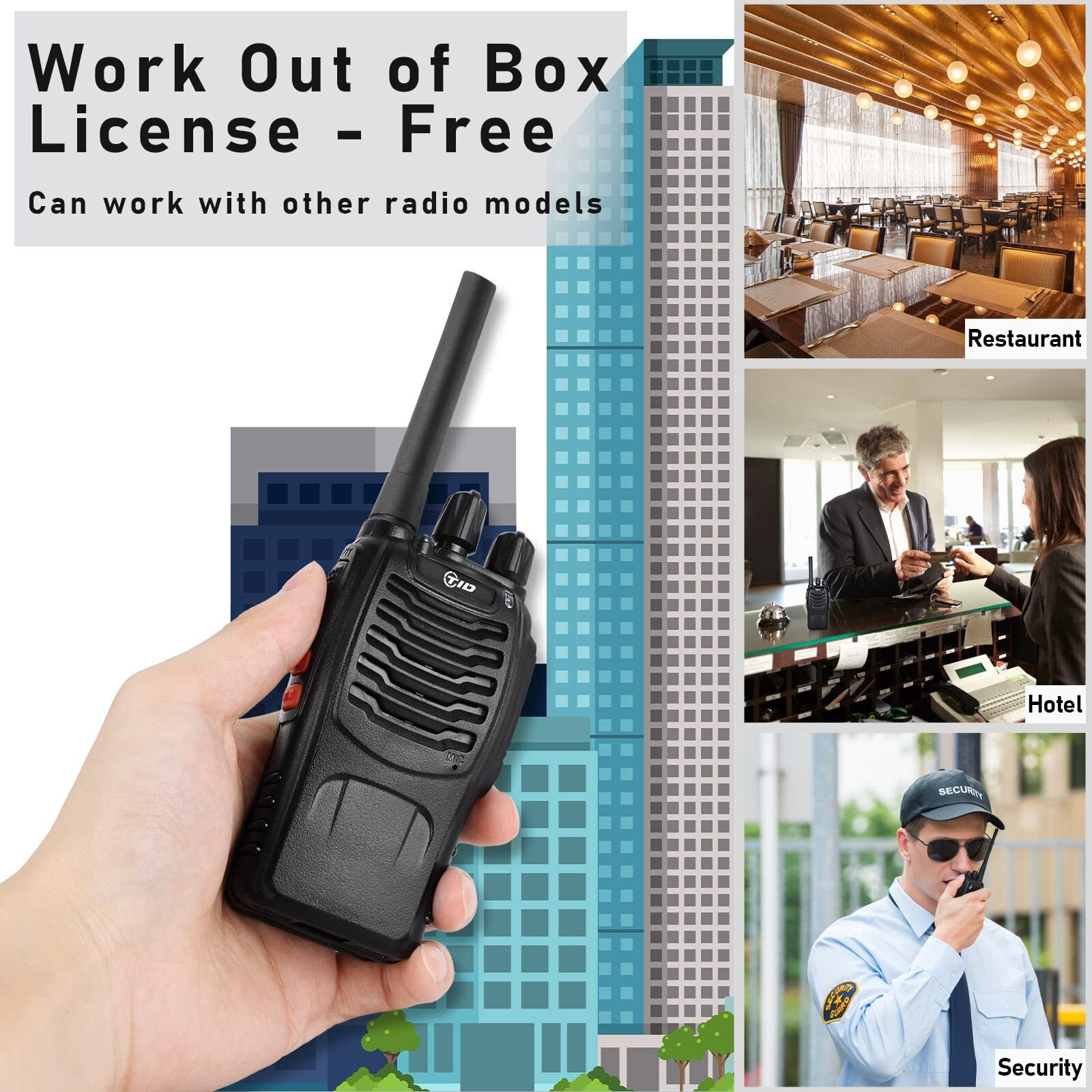 Tidradio Td-V2 Walkie Talkies For Adults With Earpiece 2 Way Radios Walkie Talkies Long Range With Flashilght Two Way Radio Rechargeable For Business Or Family (20 Pack)