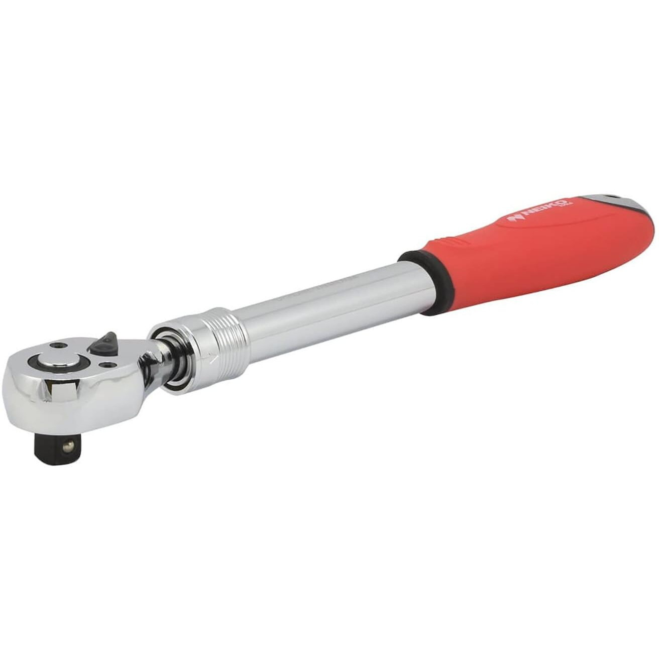 Neiko 03068A 1/2-Inch Drive Extendable Ratchet Handle | 72 Tooth Reversible Ratcheting Feature W/Soft Grip Handle | 12 To 17-1/2    Lengths, Red