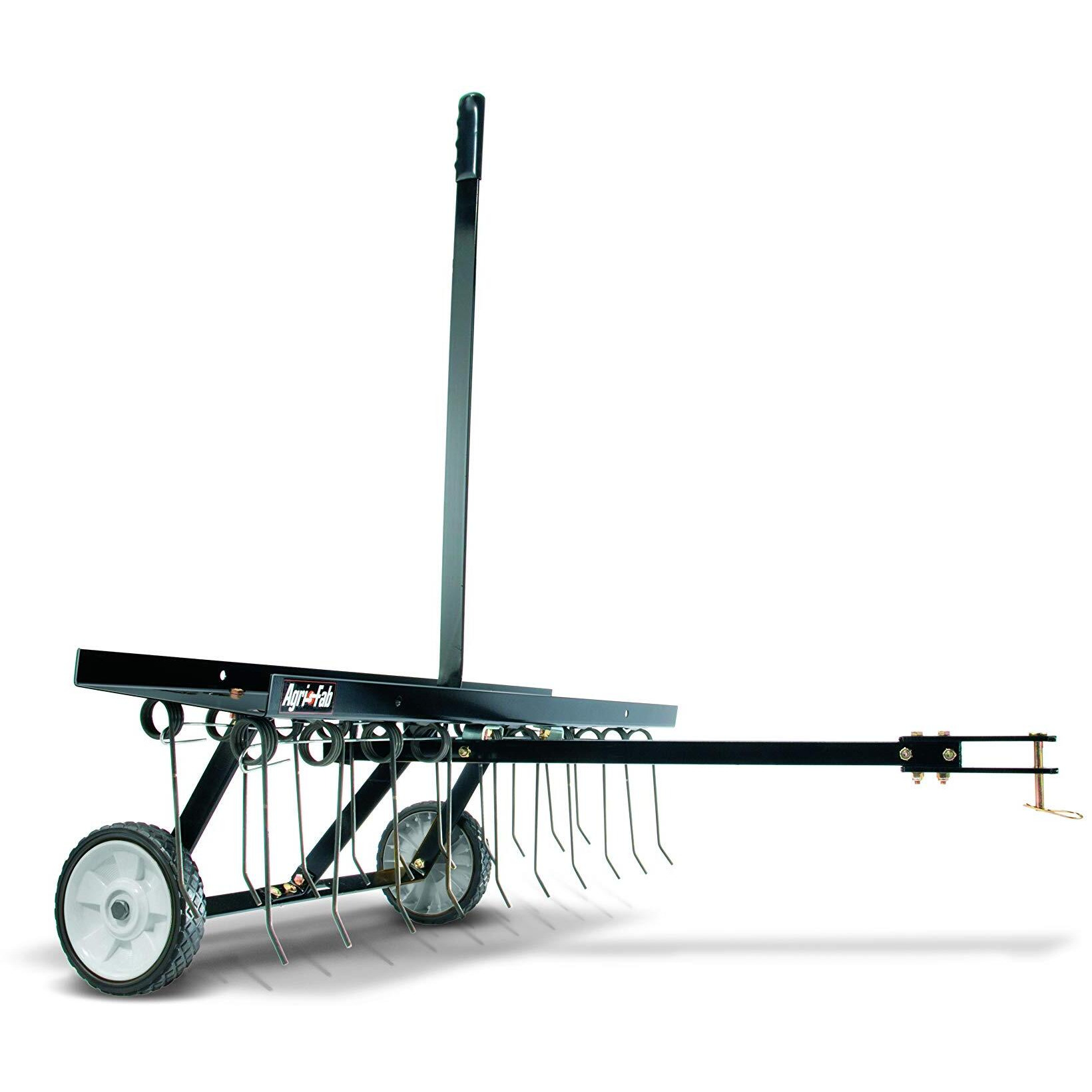 Agri-Fab 45-0294 40In Tow Behind Lawn Dethatcher, 20 Durable Spring Steel Tines Lawn Dethatcher, Designed To Pull Behind Lawn And Garden Tractors, Black