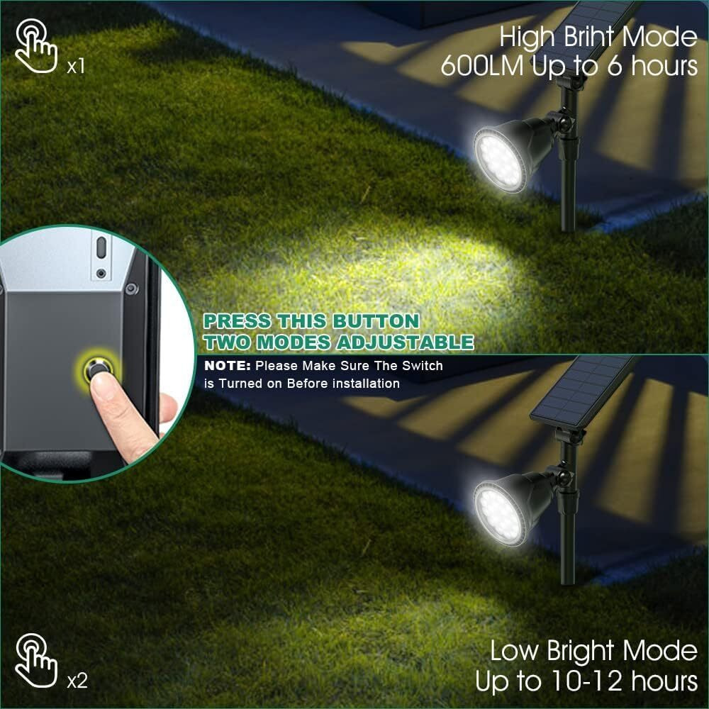 Osord Solar Spot Lights Outdoor, Bright Solar Landscape Spotlights Waterproof 18Led 2-In-1 Solar Flag Light Adjustable Auto On/Off Solar Powered Uplights For Flag Pole Garden Yard 1Pack (Cool White)