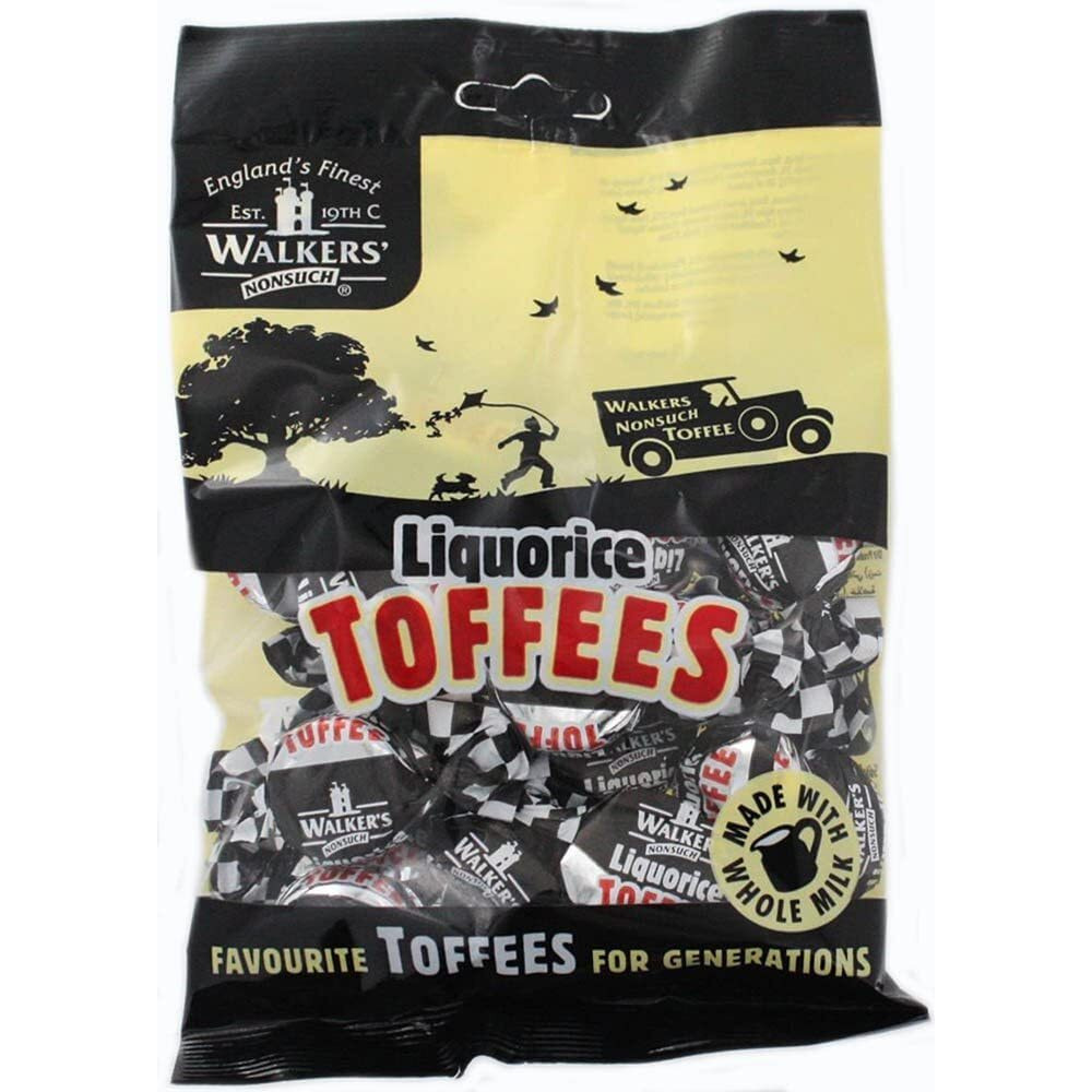 Walkers' Nonsuch Liquorice Toffees | With Condensed Milk & Black Treacle | Imported From The Uk | Traditional British Candy | Old Fashioned Licorice Toffee | 5.29 Oz (150G)