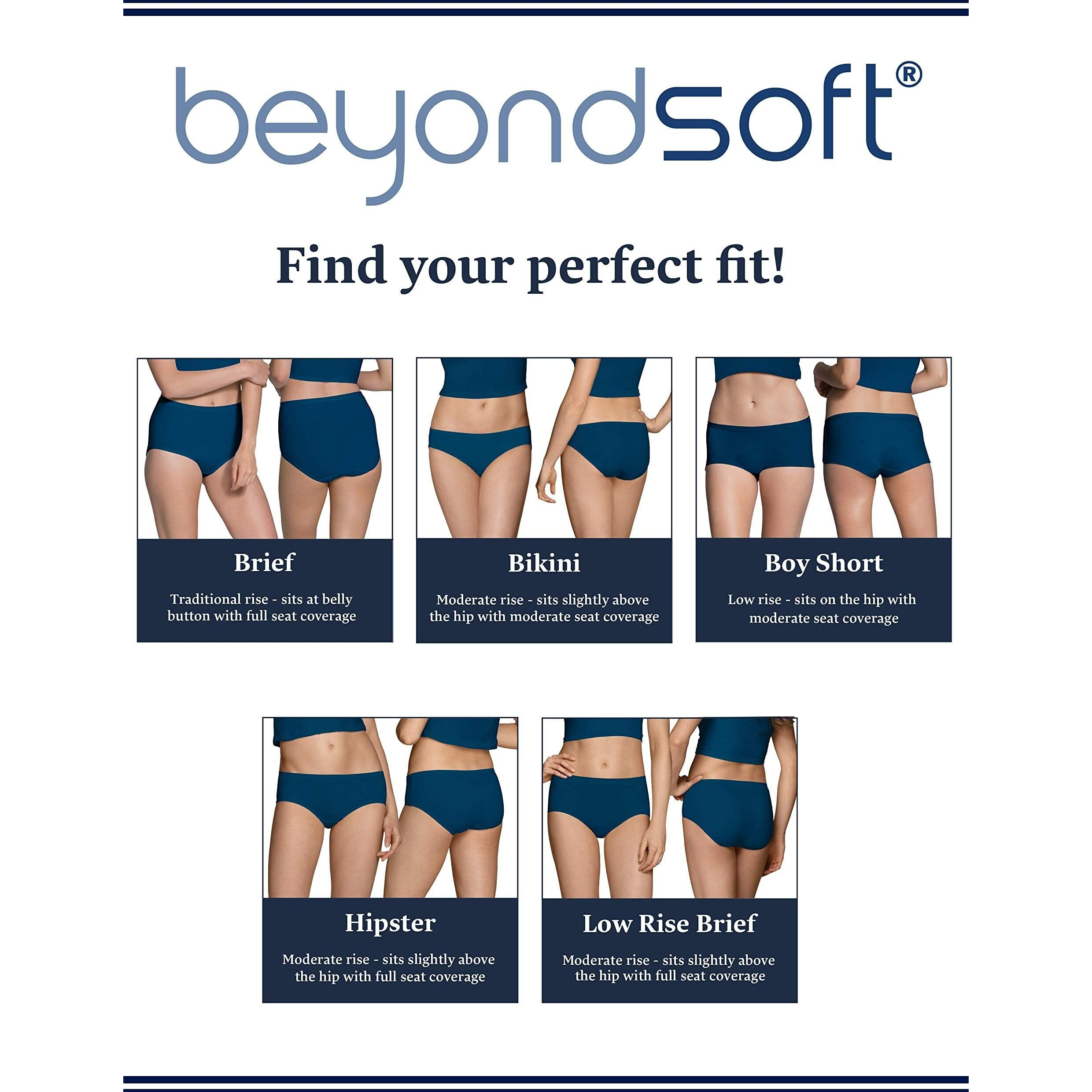Fruit Of The Loom Womens Beyondsoft (Regular & Plus Size) Underwear, Brief - Cotton Blend 12 Pack Assorted Colors, 7 Us